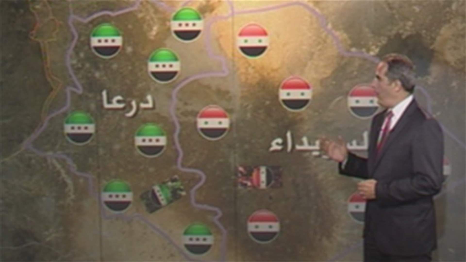 خريطة سوريا بين الجيش النظامي والمعارضة 