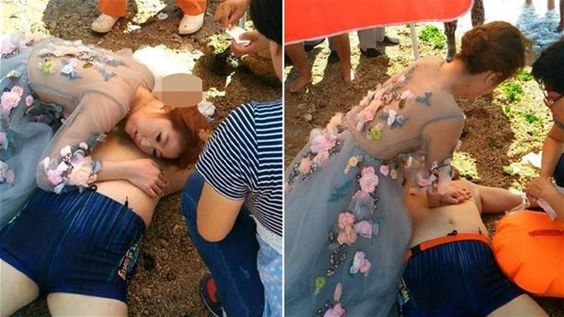 بالصور: تركت عريسها والزفاف لإنقاذ حياة رجل