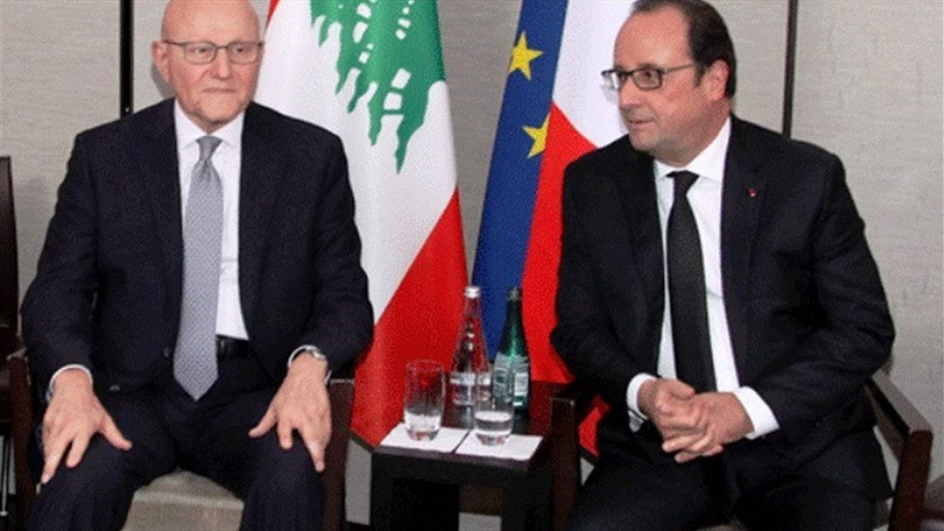 French President praises efforts exerted by PM Salam  