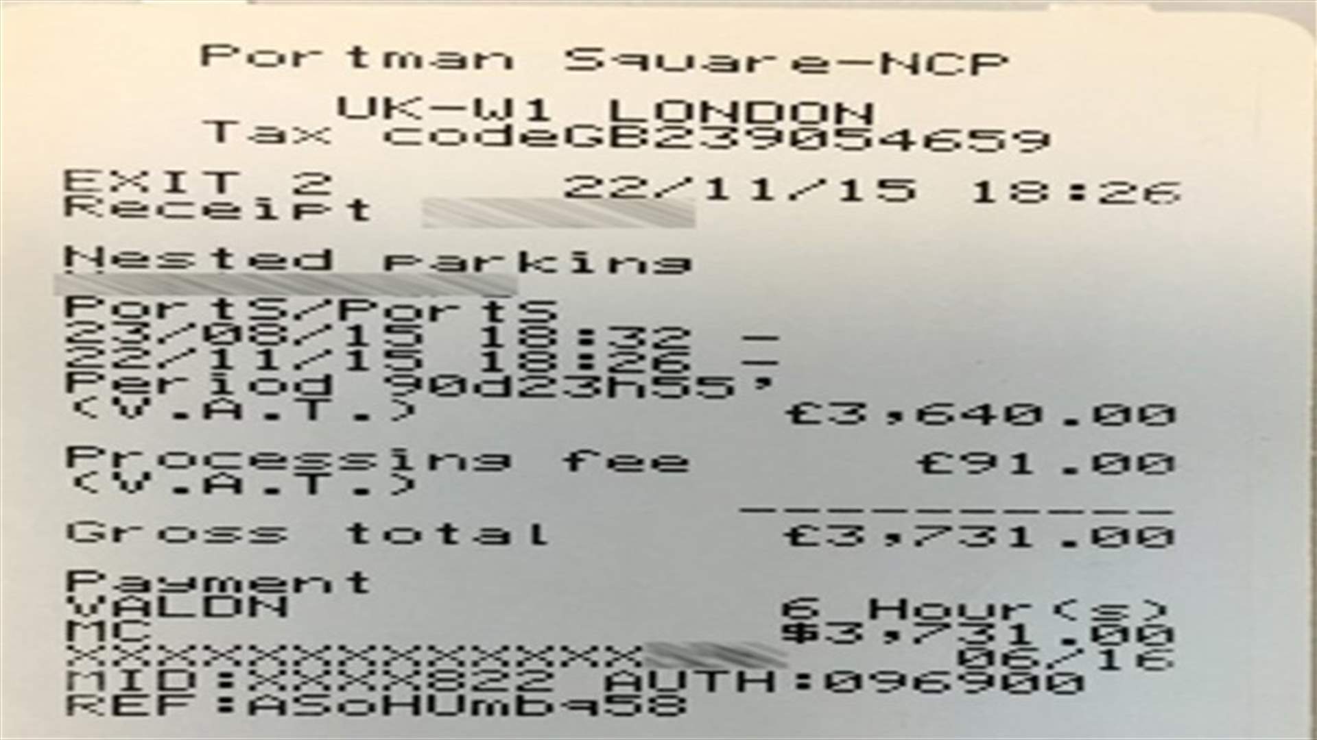 London Man Receives $5,500 Parking Bill