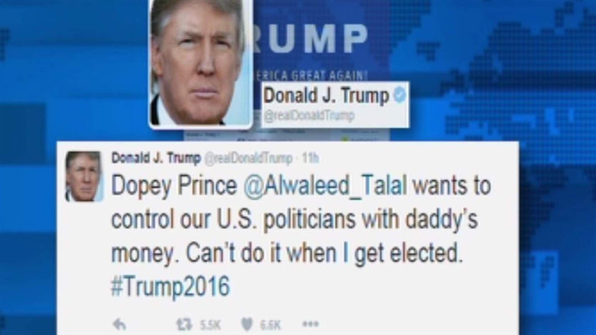 REPORT: Donald Trump in spat with Prince Alwaleed bin Talal 