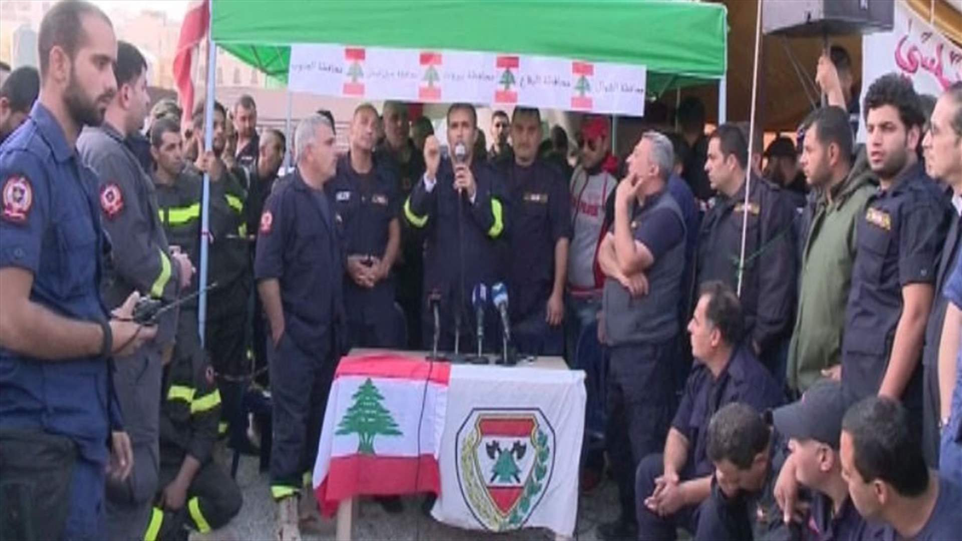 Civil Defense contract workers and volunteers continue sit-in