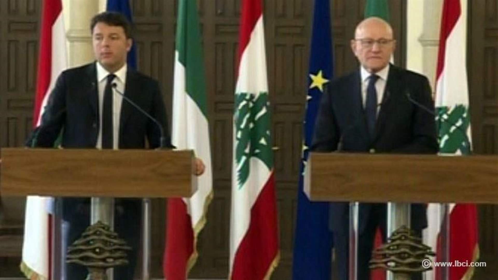 Italian PM discusses Syrian refugee crisis in Lebanon