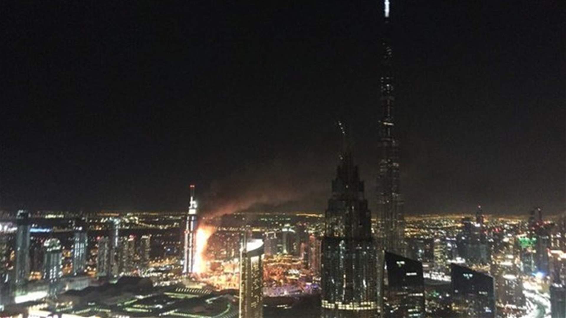 بالفيديو: 16 اصابة بين طفيفة ومتوسطة في حريق فندق دبي