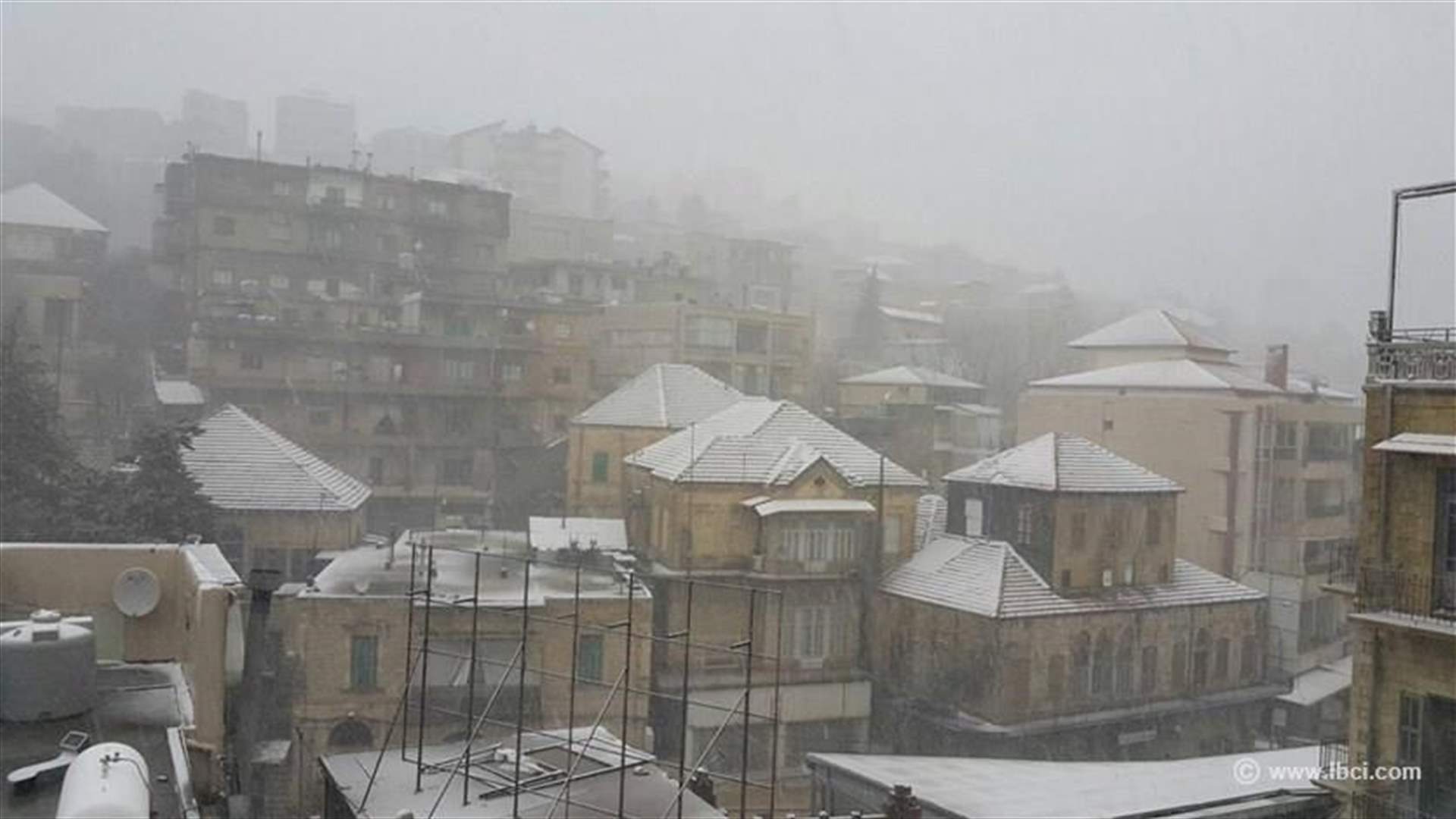 Lebanese mountains covered in snow as storm “Vladimir” sweeps through the regions