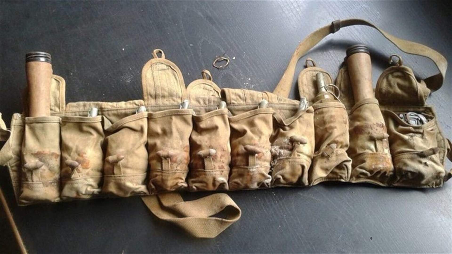 Bag containing hand grenade belt found in Tripoli