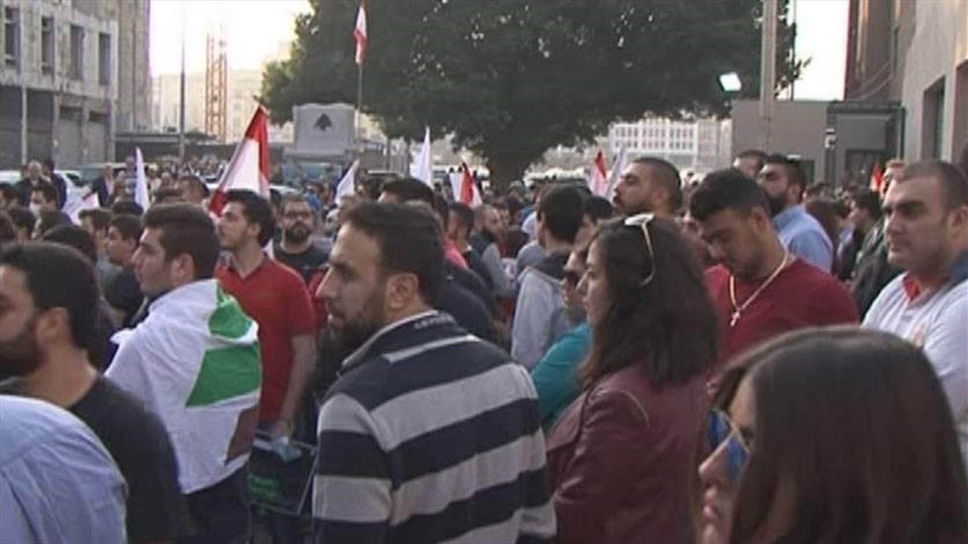 Kataeb party students protest in Beirut’s Saifi region