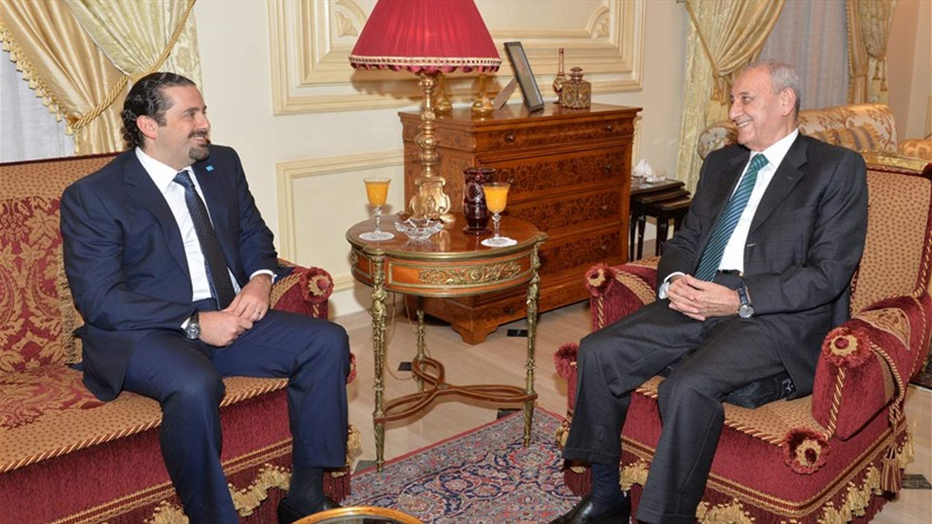 لقاء بري –الحريري: دعوة القيادات الدينية والسياسية لمواجهة كل محاولة لاشعال نار الفتنة