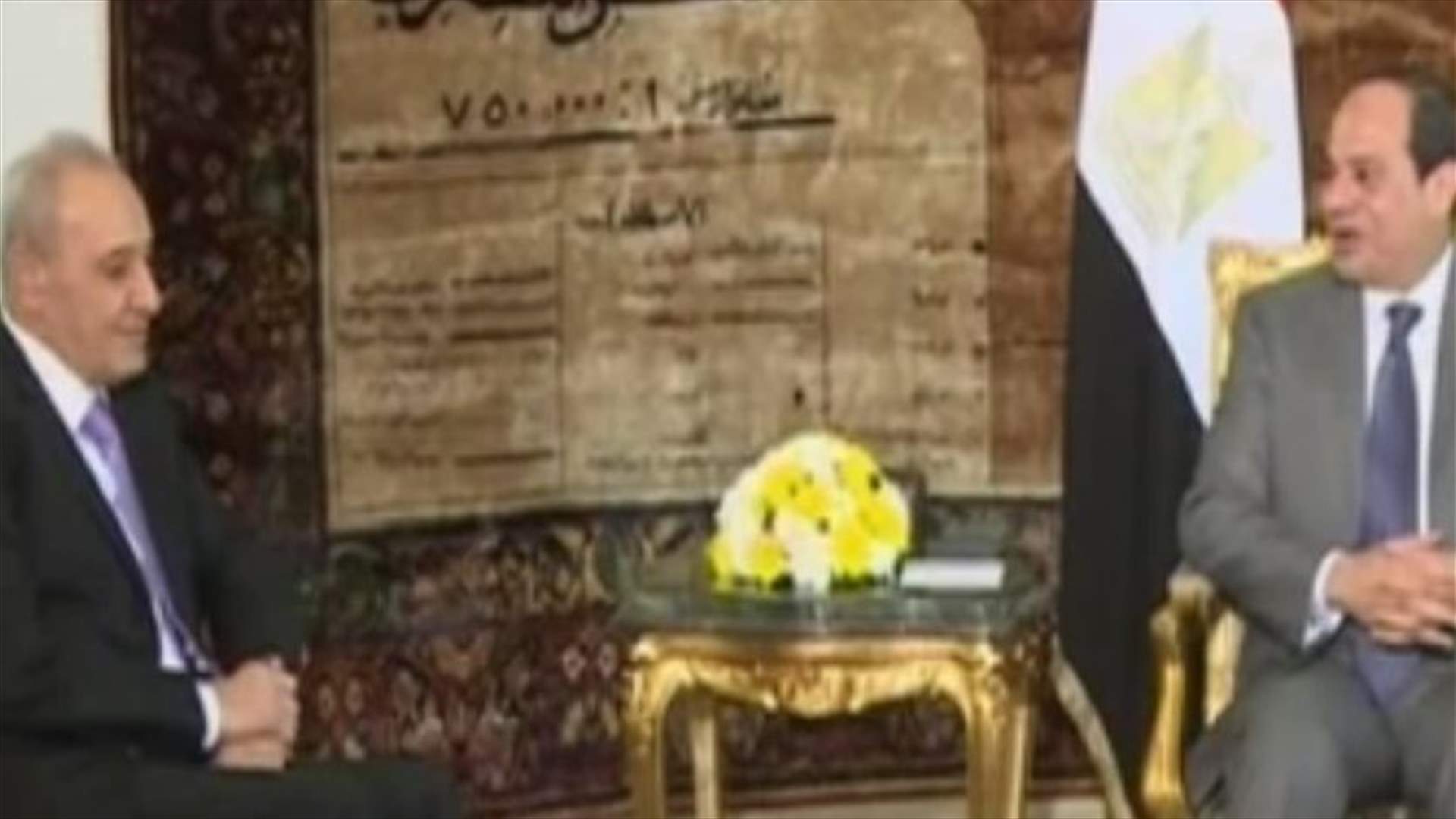 بري تمنى على السيسي العمل من أجل توفير الدعم العسكري للجيش اللبناني