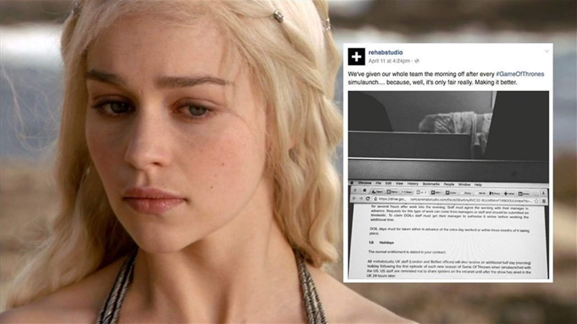 شركة تمنح موظّفيها نصف يوم عطلة لمشاهدة Game of Thrones