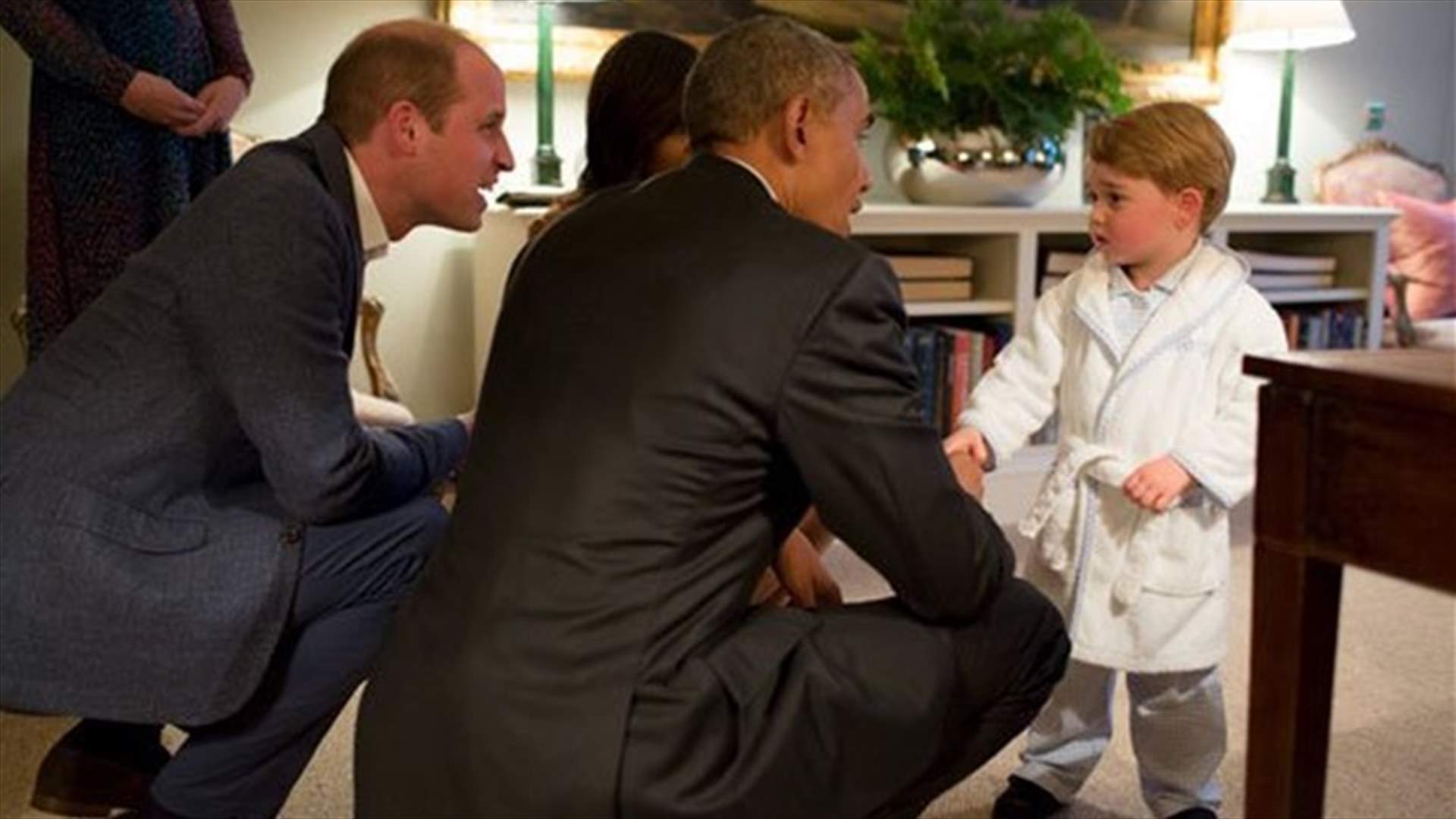 Photos Of Prince George Wearing Robe, Meeting Obama Take Internet By Storm