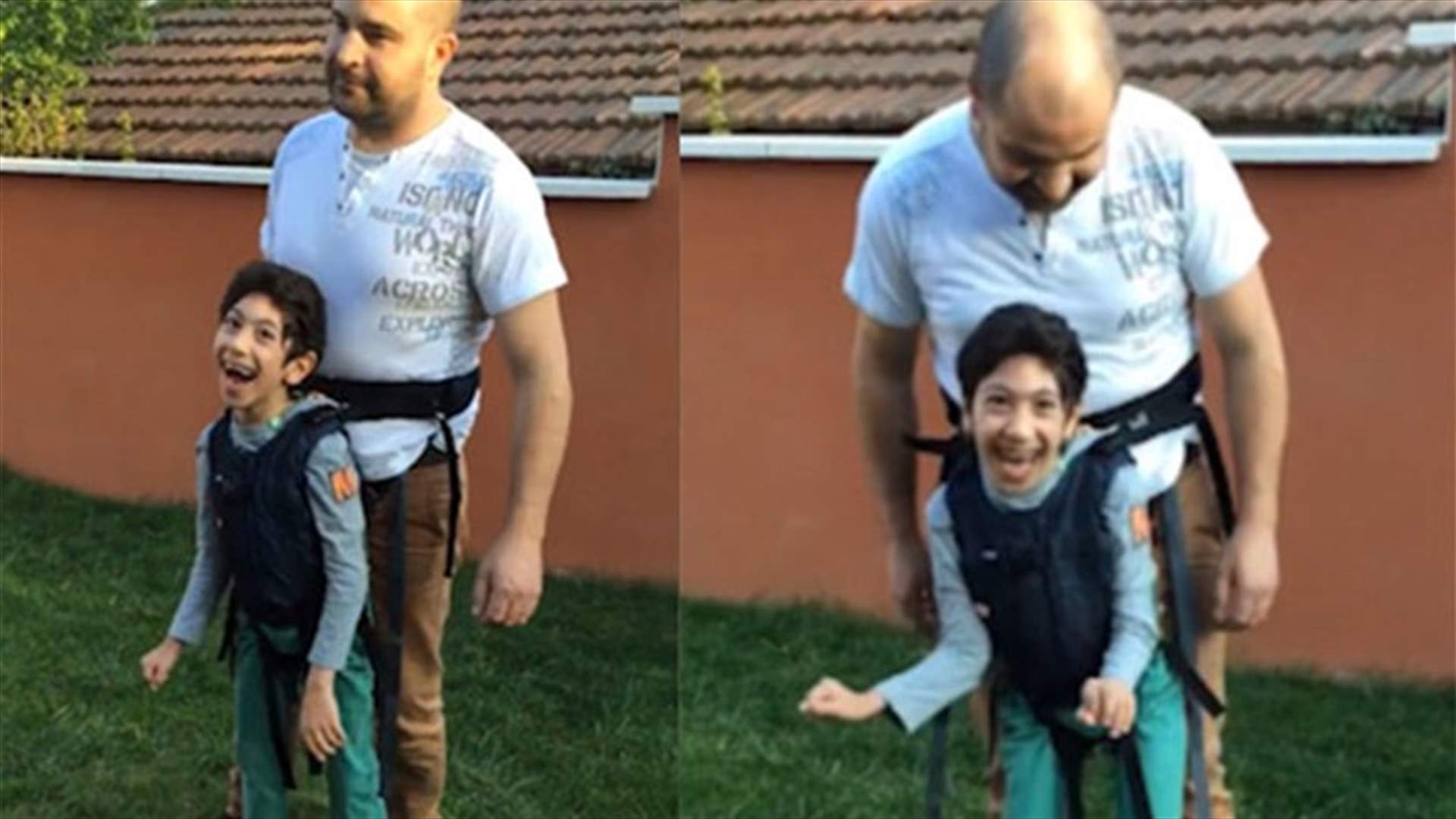 بالفيديو: طفل مشلول يمارس رياضته المفضّلة للمرّة الأولى بفضل والده