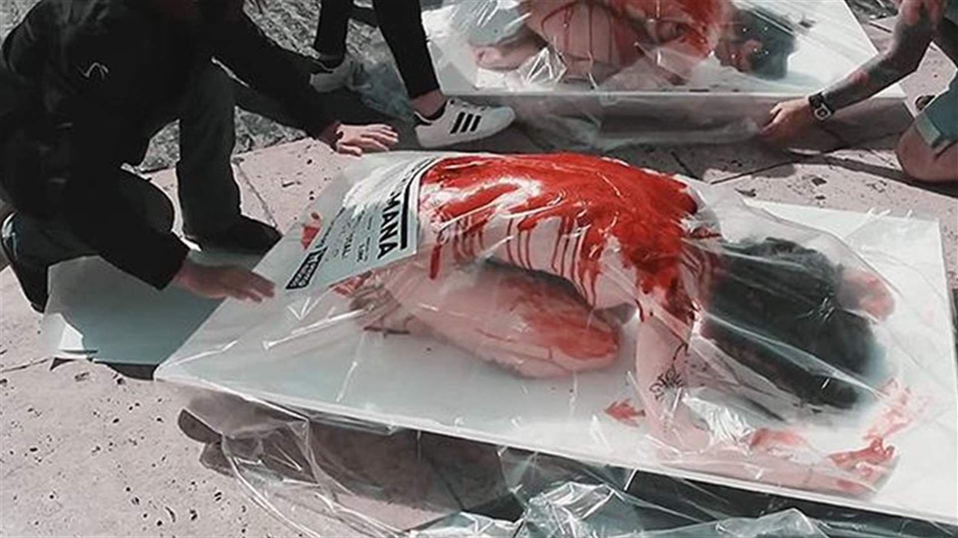 بالفيديو: &quot;لحم بشري&quot; مغطى بالدماء للبيع يصدم المارة