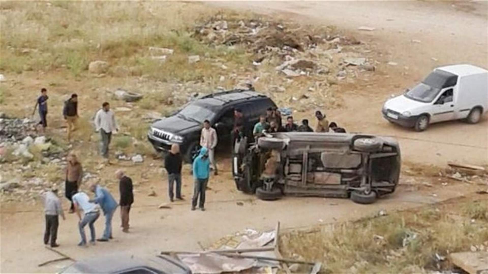 جريحان في حادث سير على طريق زحلة بعلبك