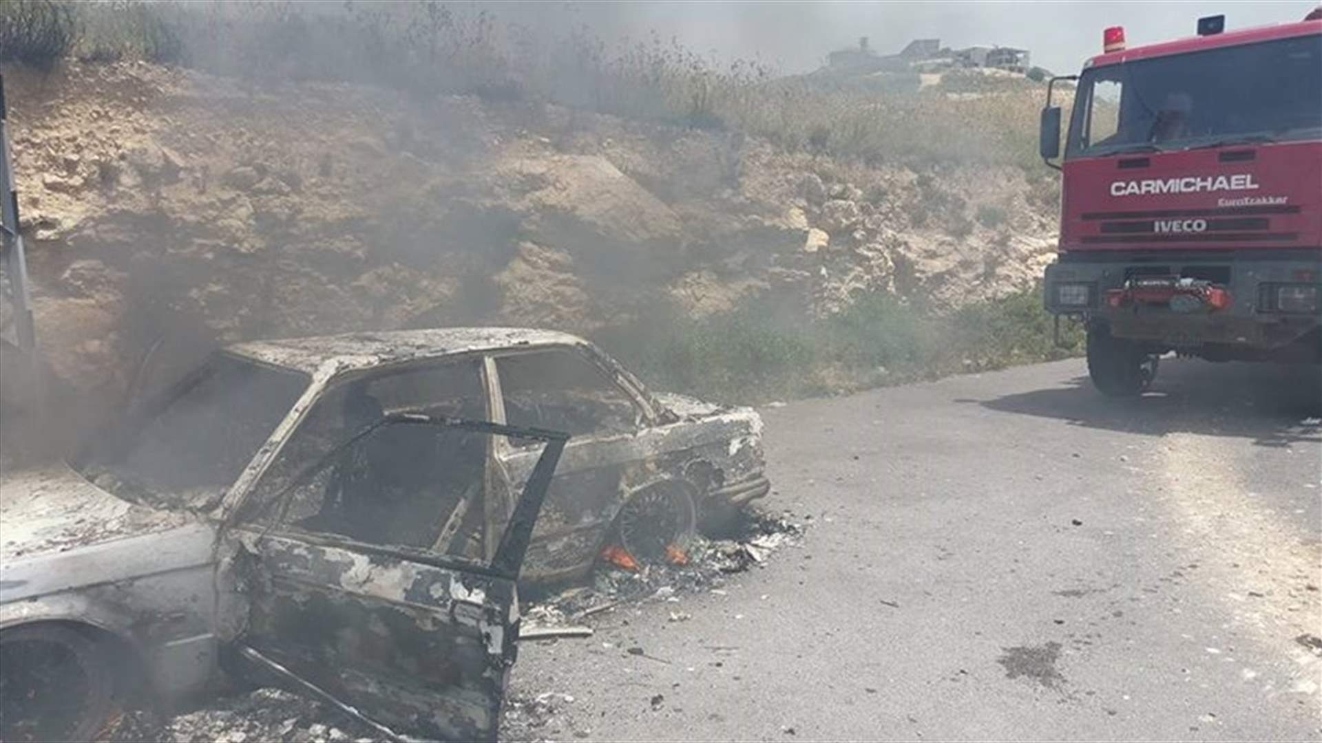 بالصورة: احتراق سيارة في جبيل