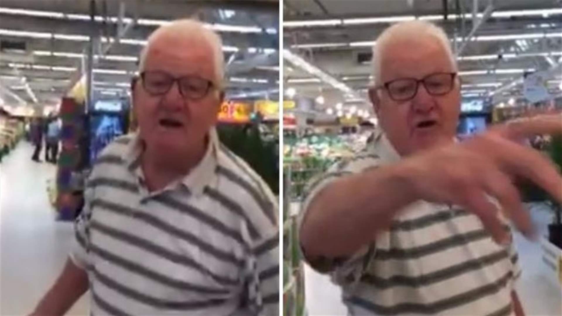 بالفيديو: مسنّ يتعرض لشاب... وهذا هو السبب!