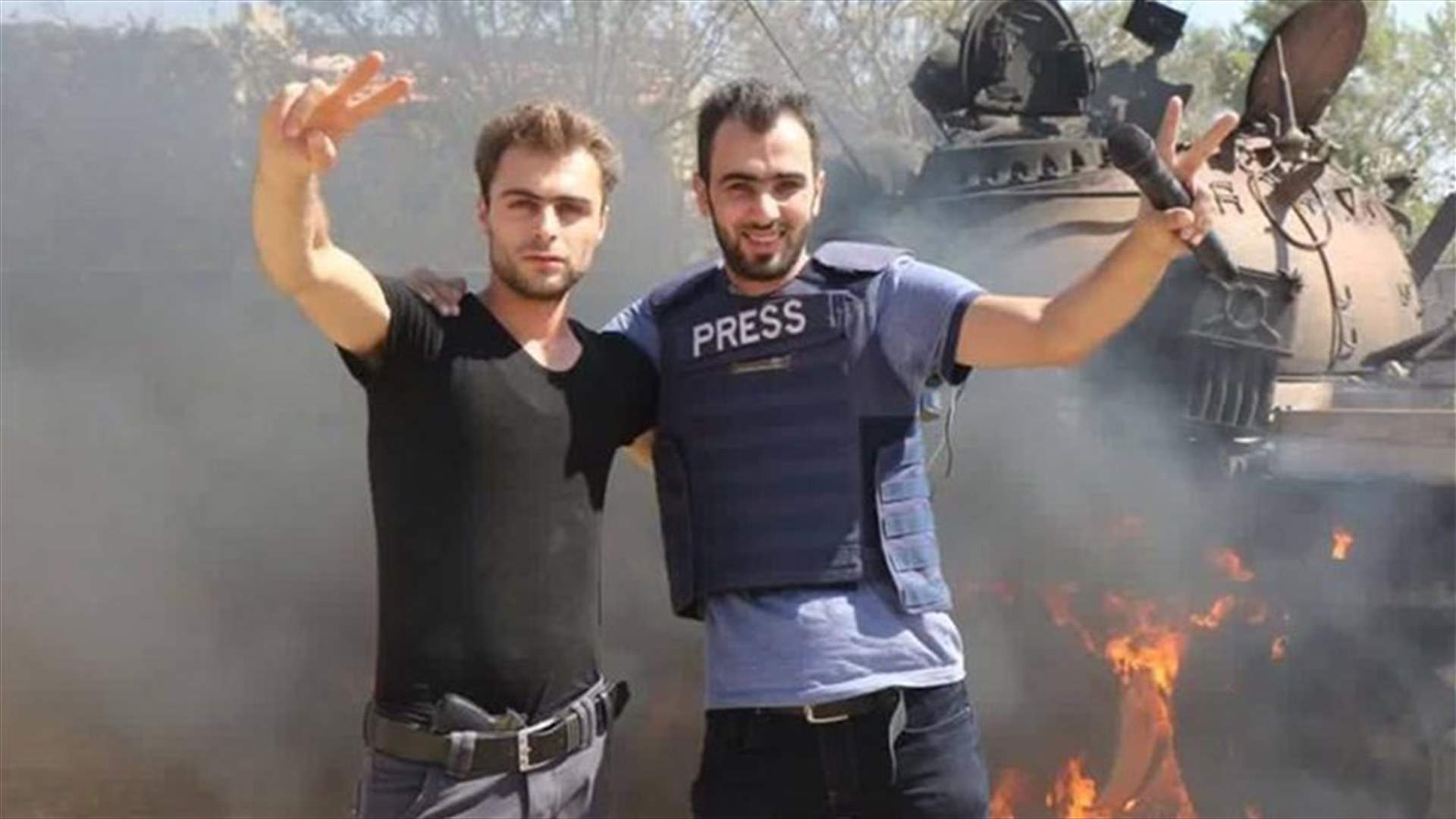 Activists Hadi al-Abdallah and Khaled Issa injured in a blast in Aleppo