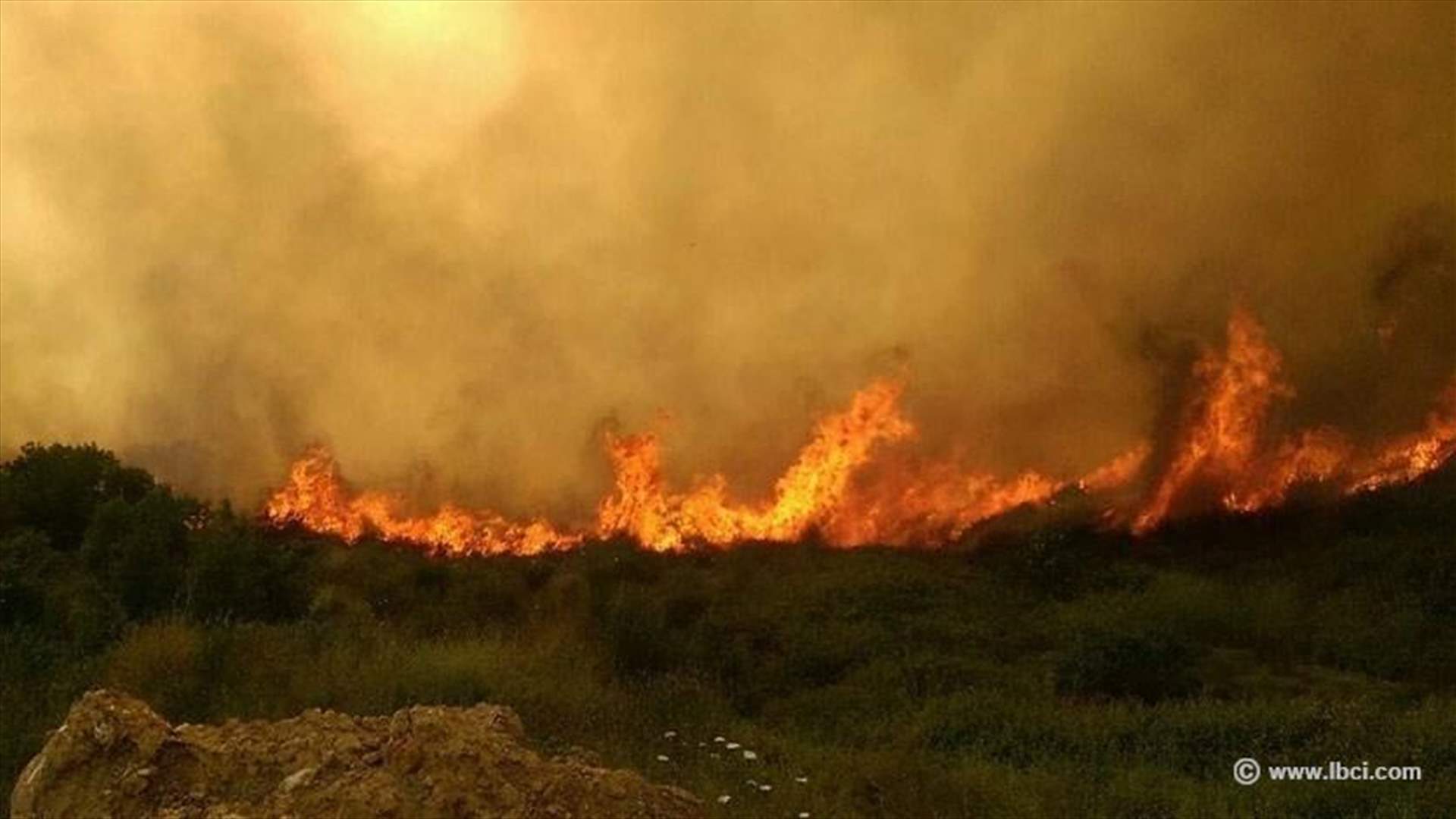 Large fire engulfs al-Qleia town