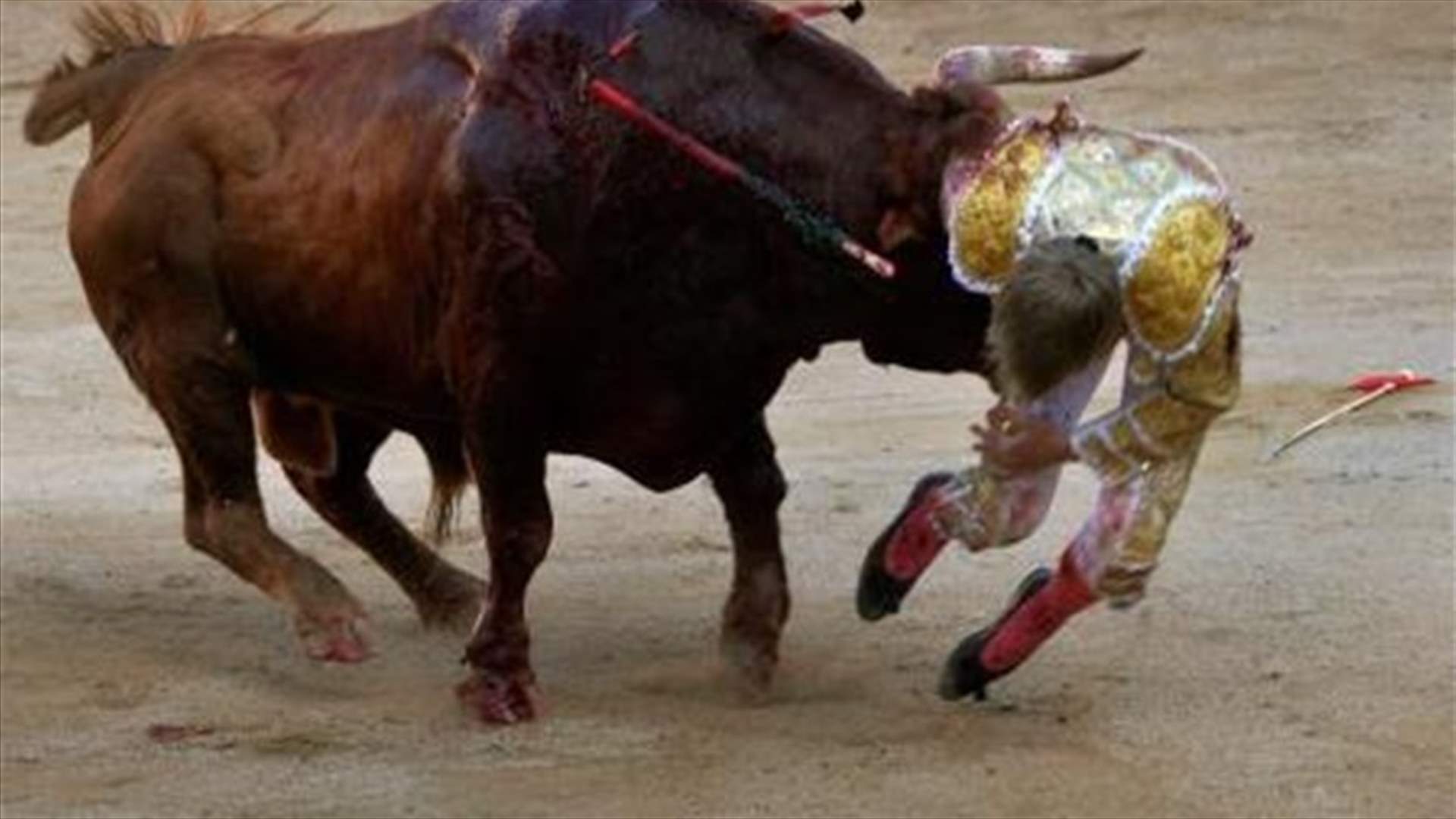 نطح 6 أشخاص في مهرجان سان فيرمين للثيران في إسبانيا