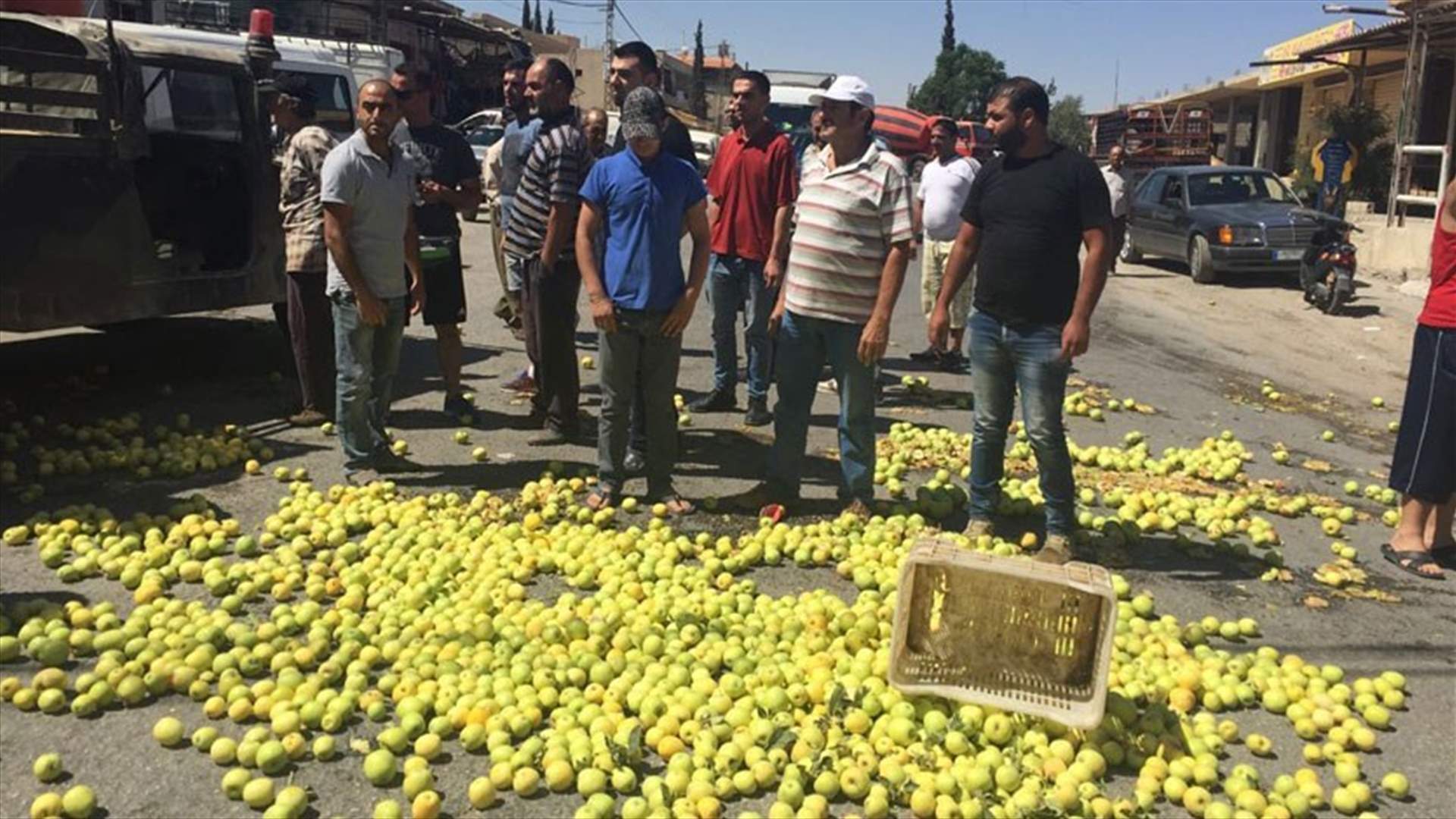 Apple farmers stage sit-in protesting lack of markets