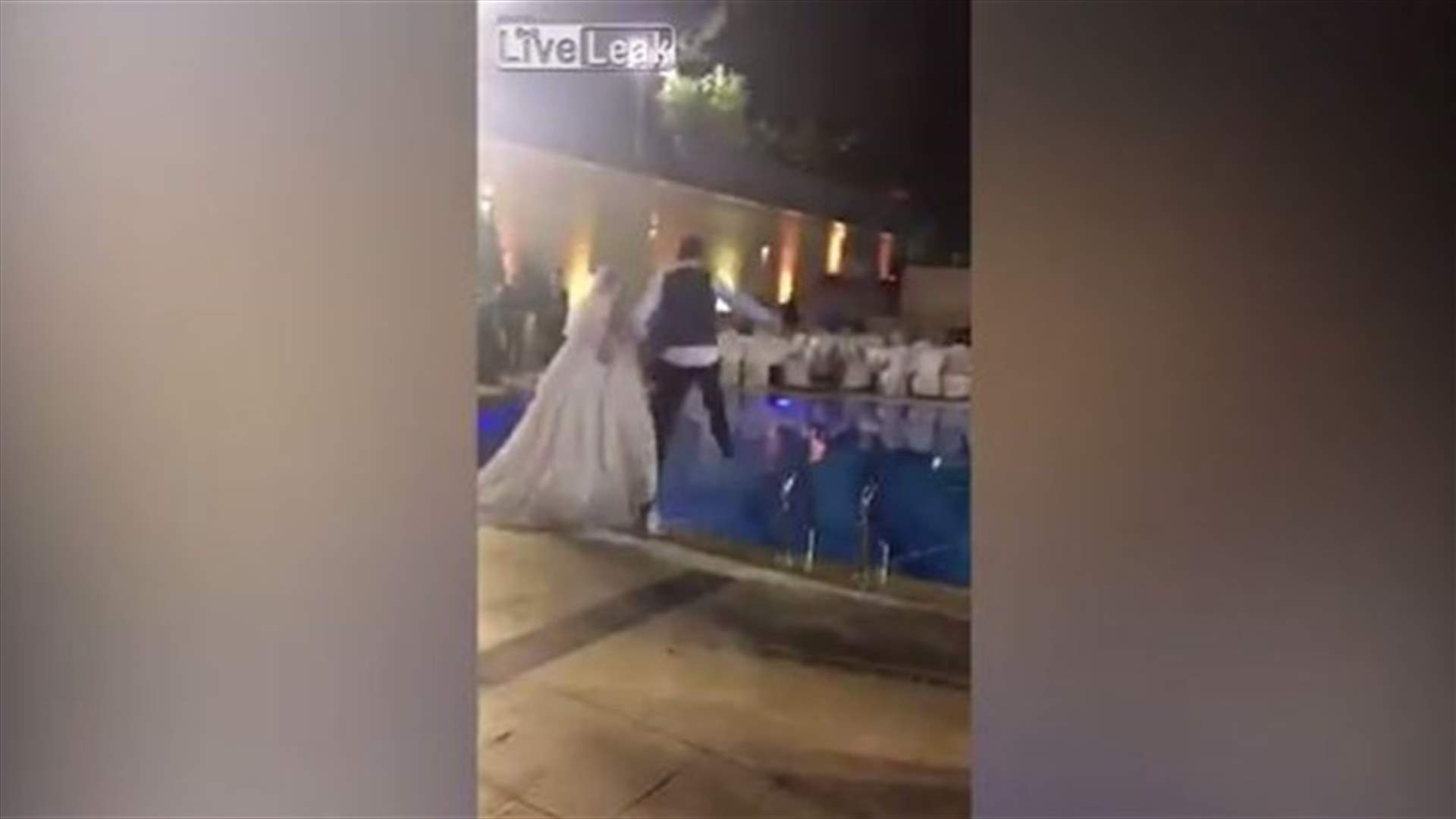 بالفيديو: عروس عربيّة كادت أن تغرق يوم زفافها