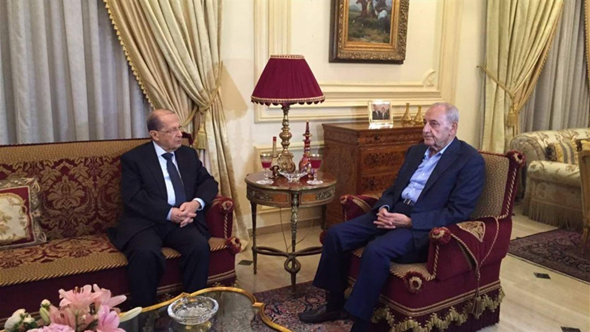 MP Aoun meets with Berri in Ain al-Tineh
