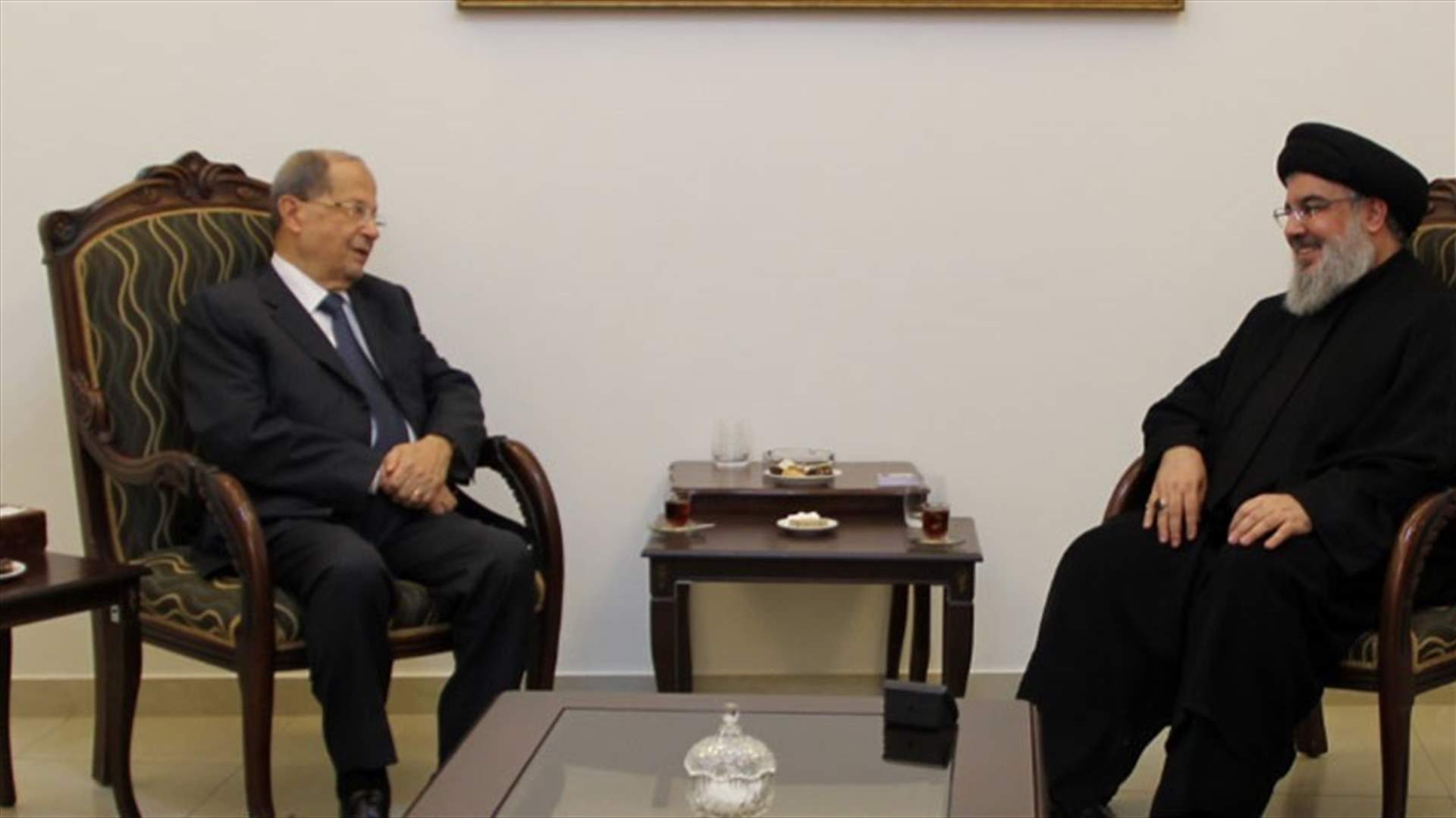 [PHOTOS] Aoun visits Nasrallah 