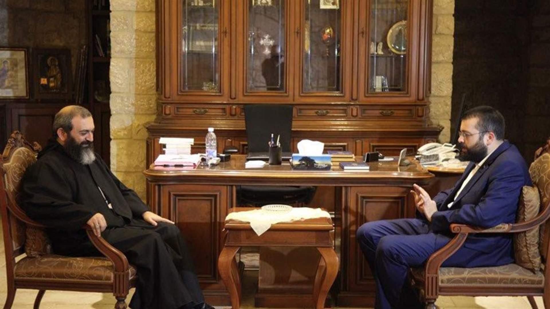 أحمد الحريري التقى رئيس الرهبانية المارونية: لمراكمة الإيجابيات 