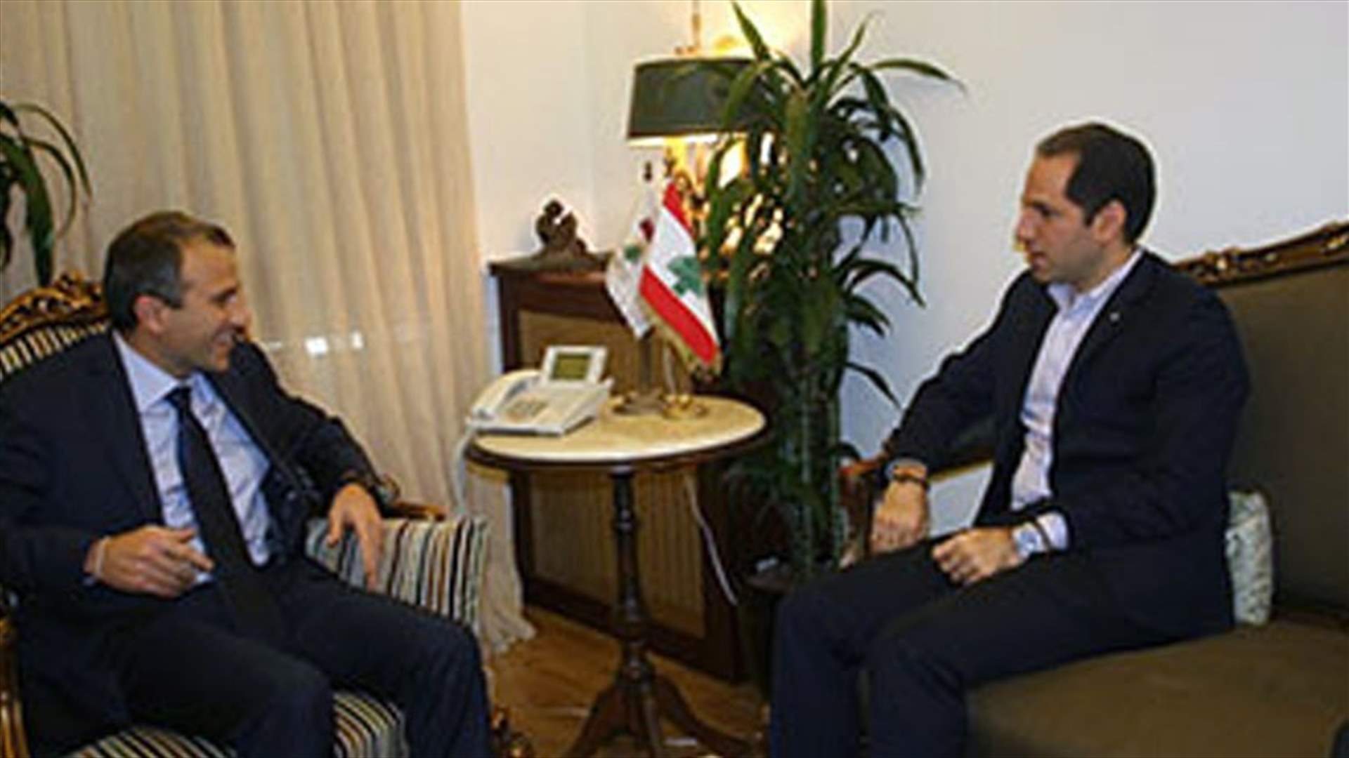 MP Gemayel meets with Minister Bassil, says Kataeb will stand by president