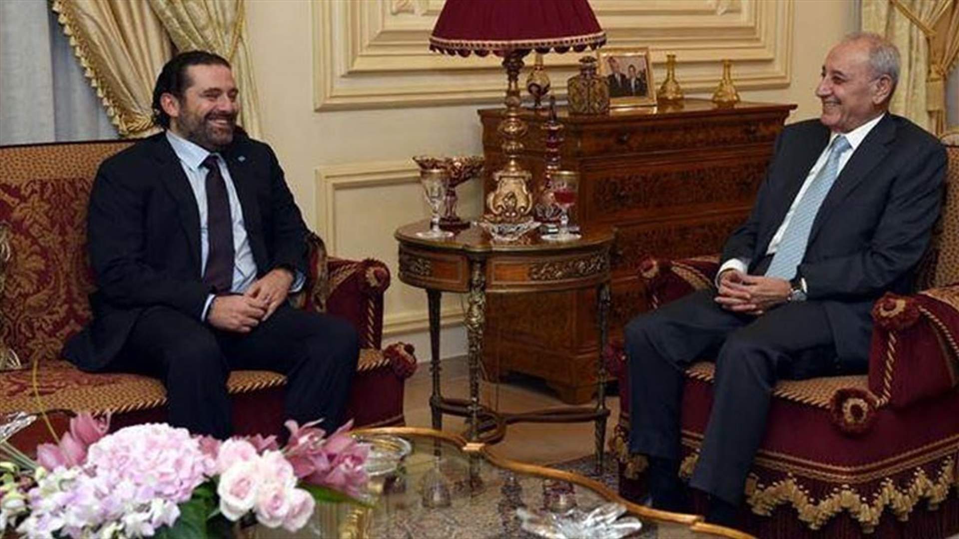 Hariri visits Berri, voices optimism on Cabinet formation 