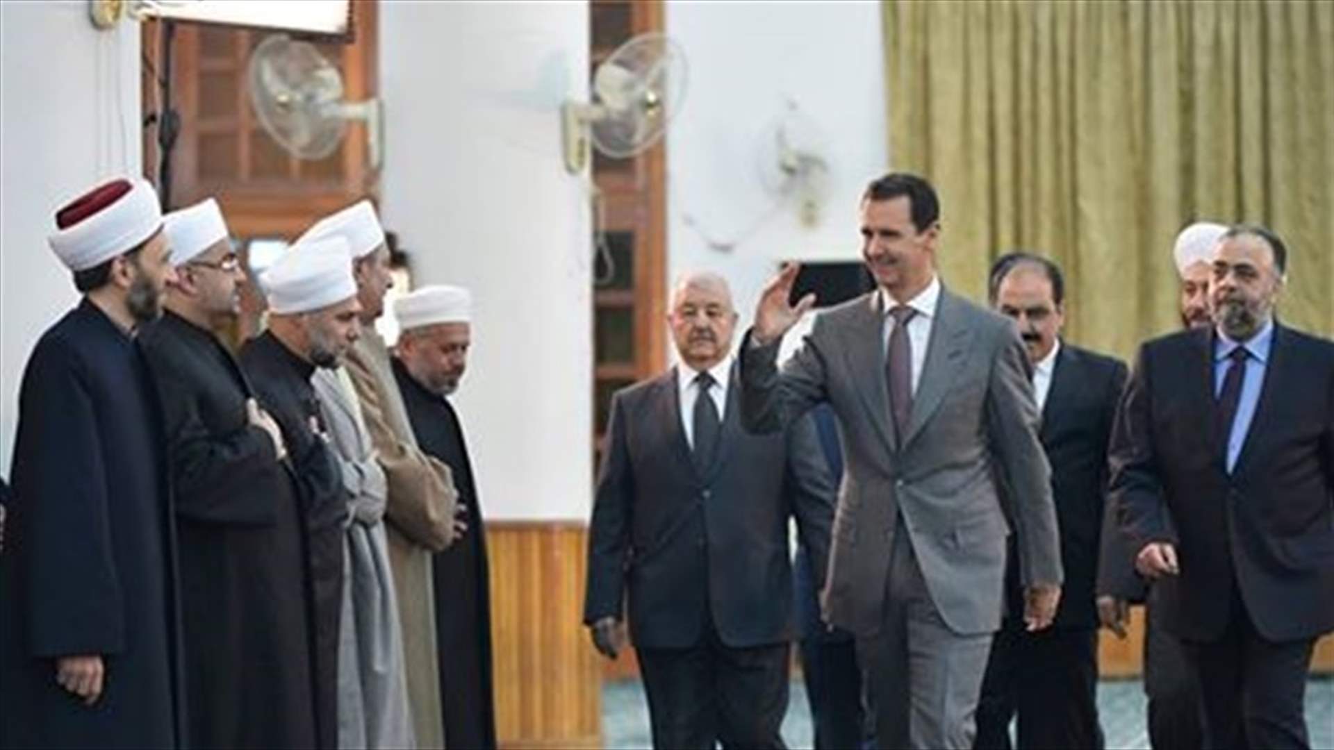 بالصورة... الاسد يشارك في ذكرى المولد النبوي في كفرسوسة