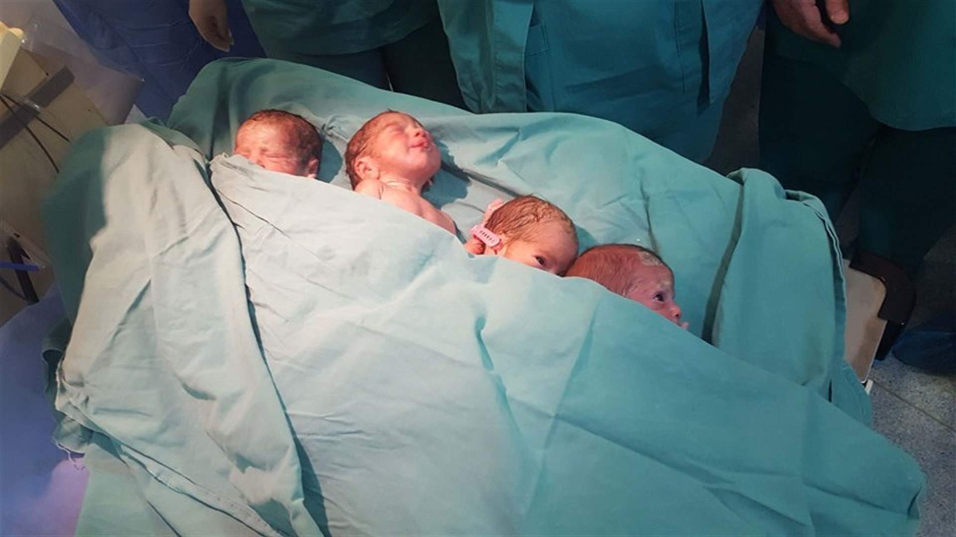 [PHOTOS] Mother gives birth to healthy quadruplets in Jbeil