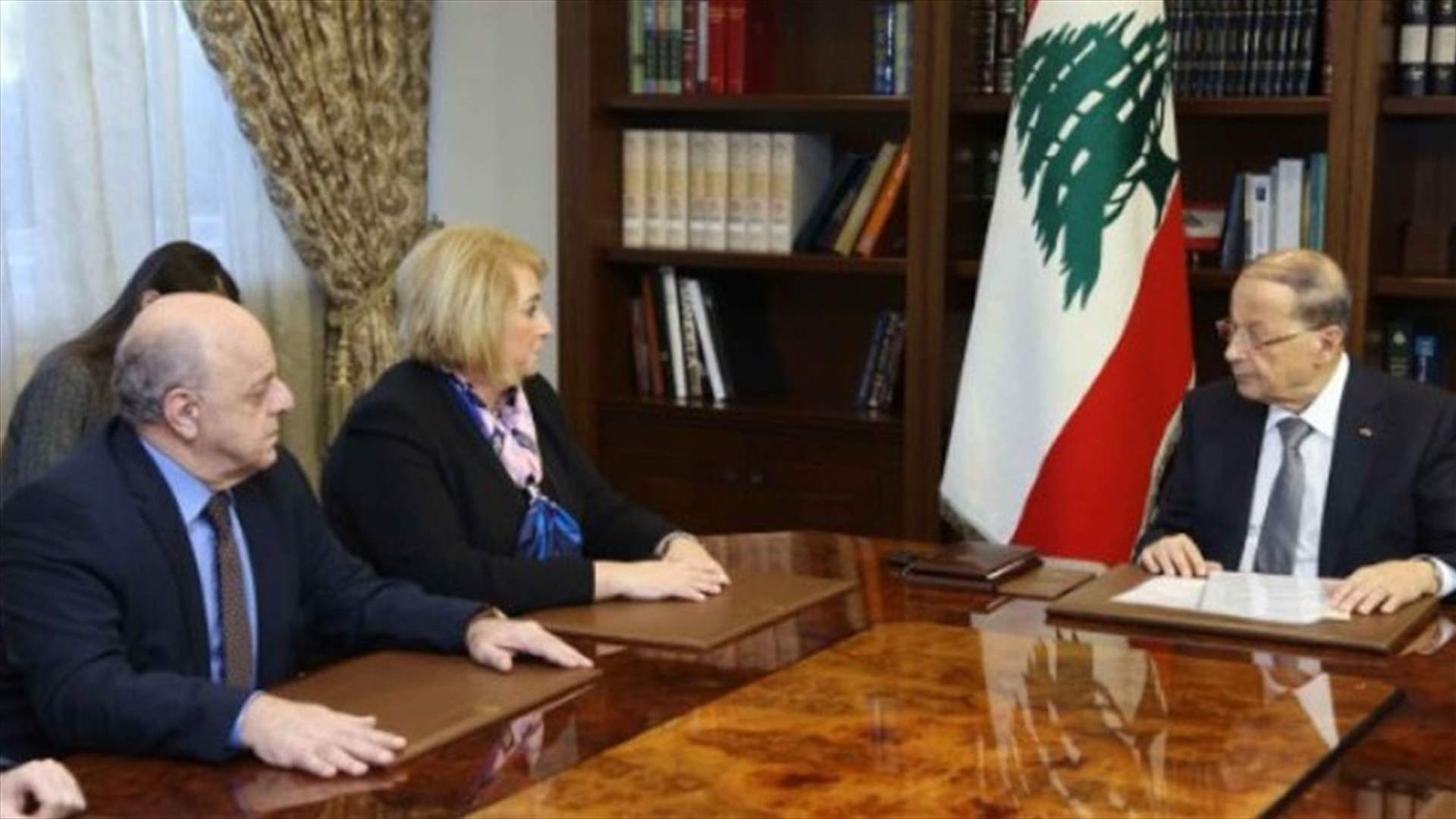 Aoun meets with STL president, calls for hastening issuance of verdicts