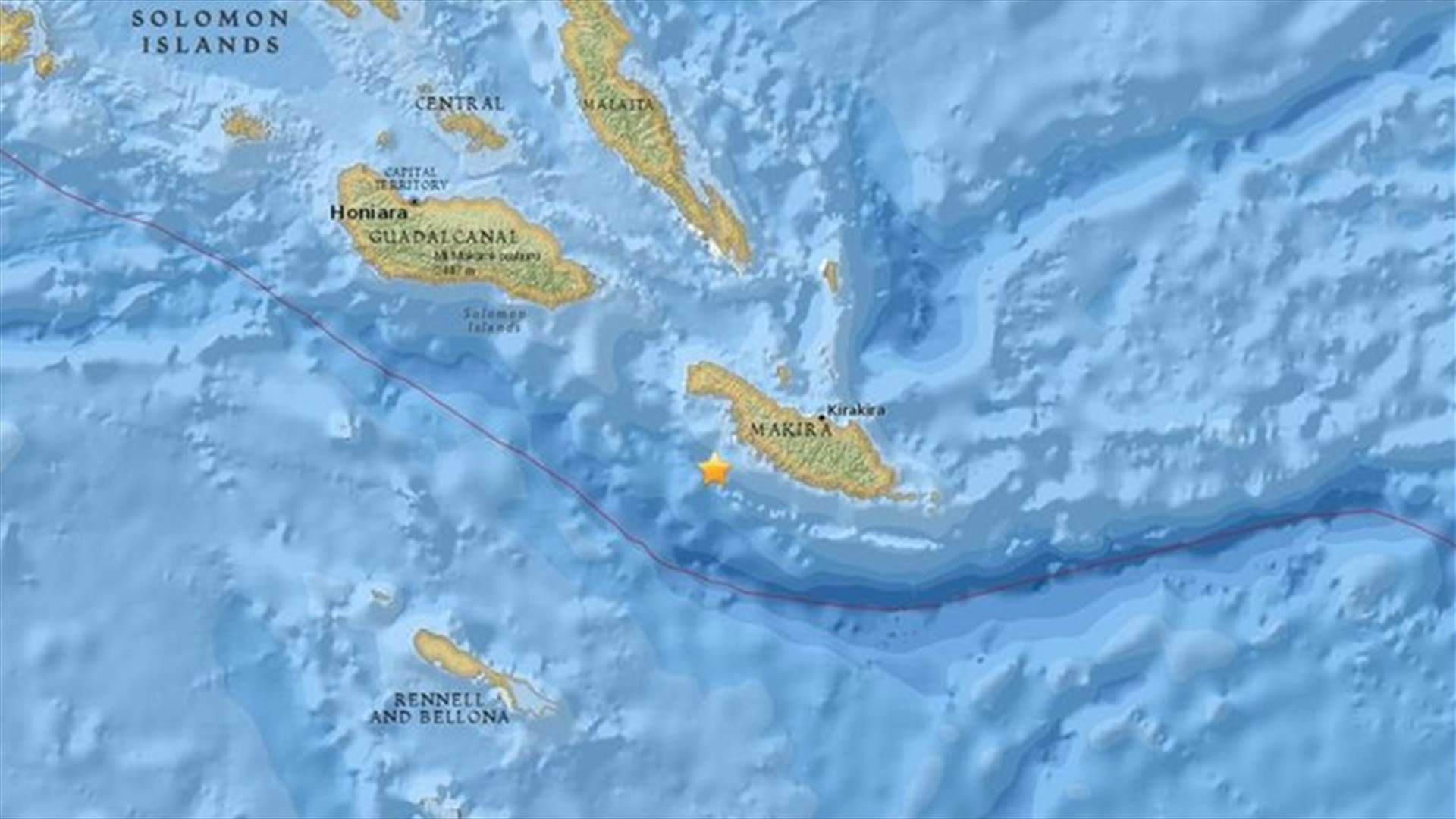 زلزال يهز منطقة قبالة جزر سولومون