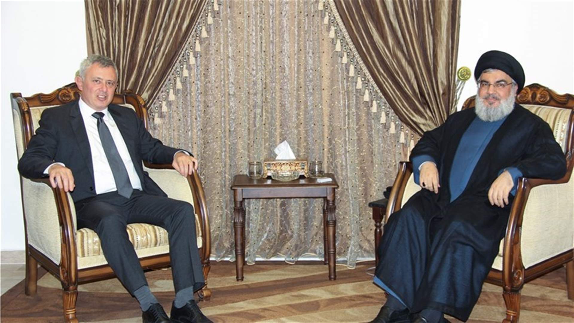 Hezbollah leader Nasrallah meets with Marada chief Frangieh
