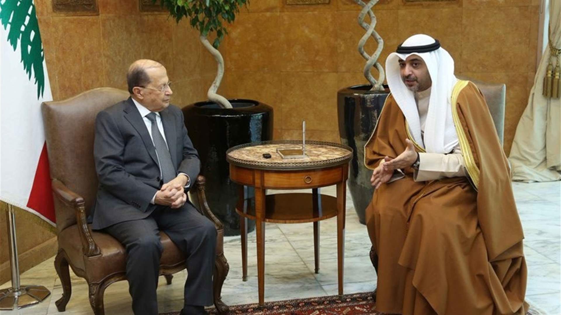 President Aoun receives Kuwaiti state minister for cabinet affairs