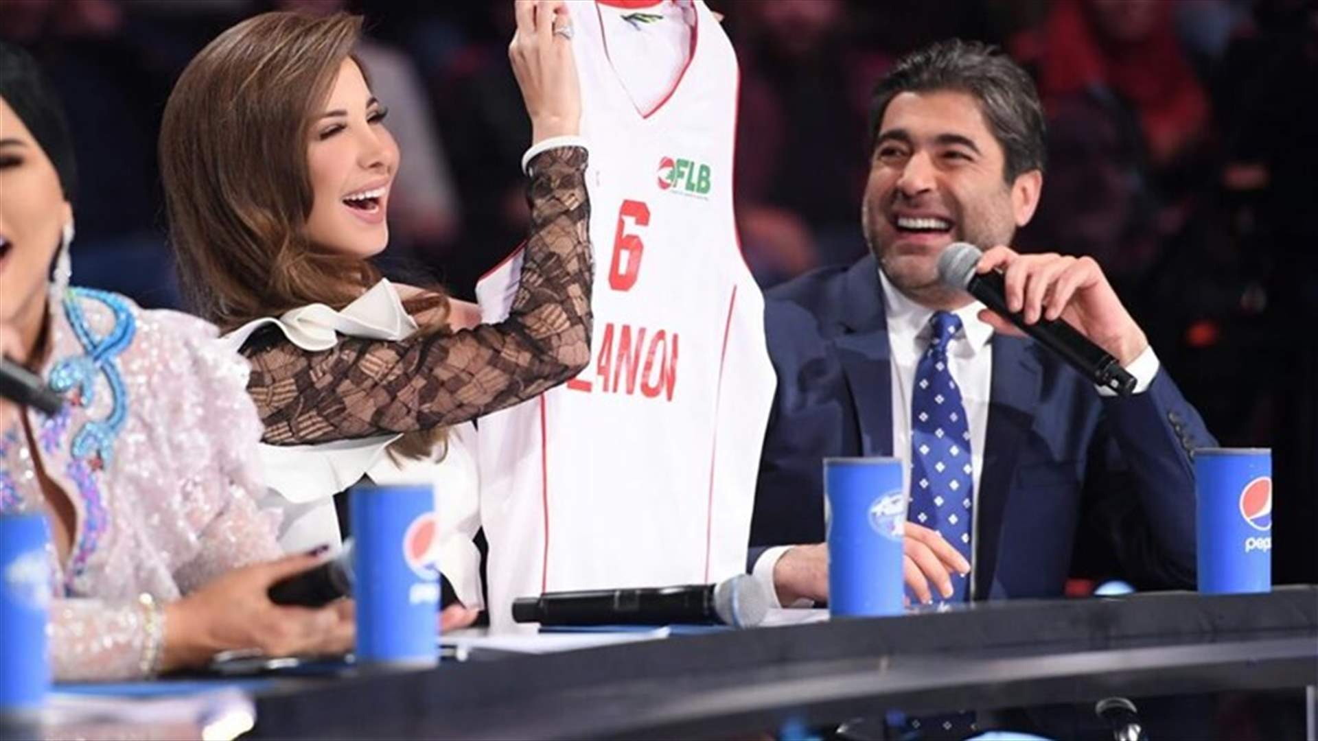 بالصورة - هكذا هنأ وائل كفوري ونانسي عجرم منتخب لبنان بكرة السلة