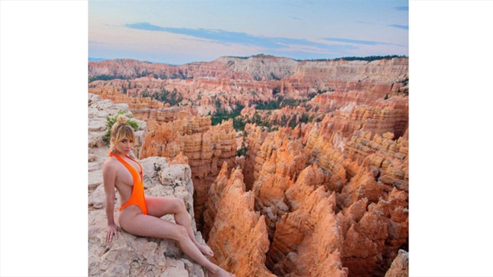 عارضة أزيار تلتقط صوراً شبه عارية لها... في الطبيعة !