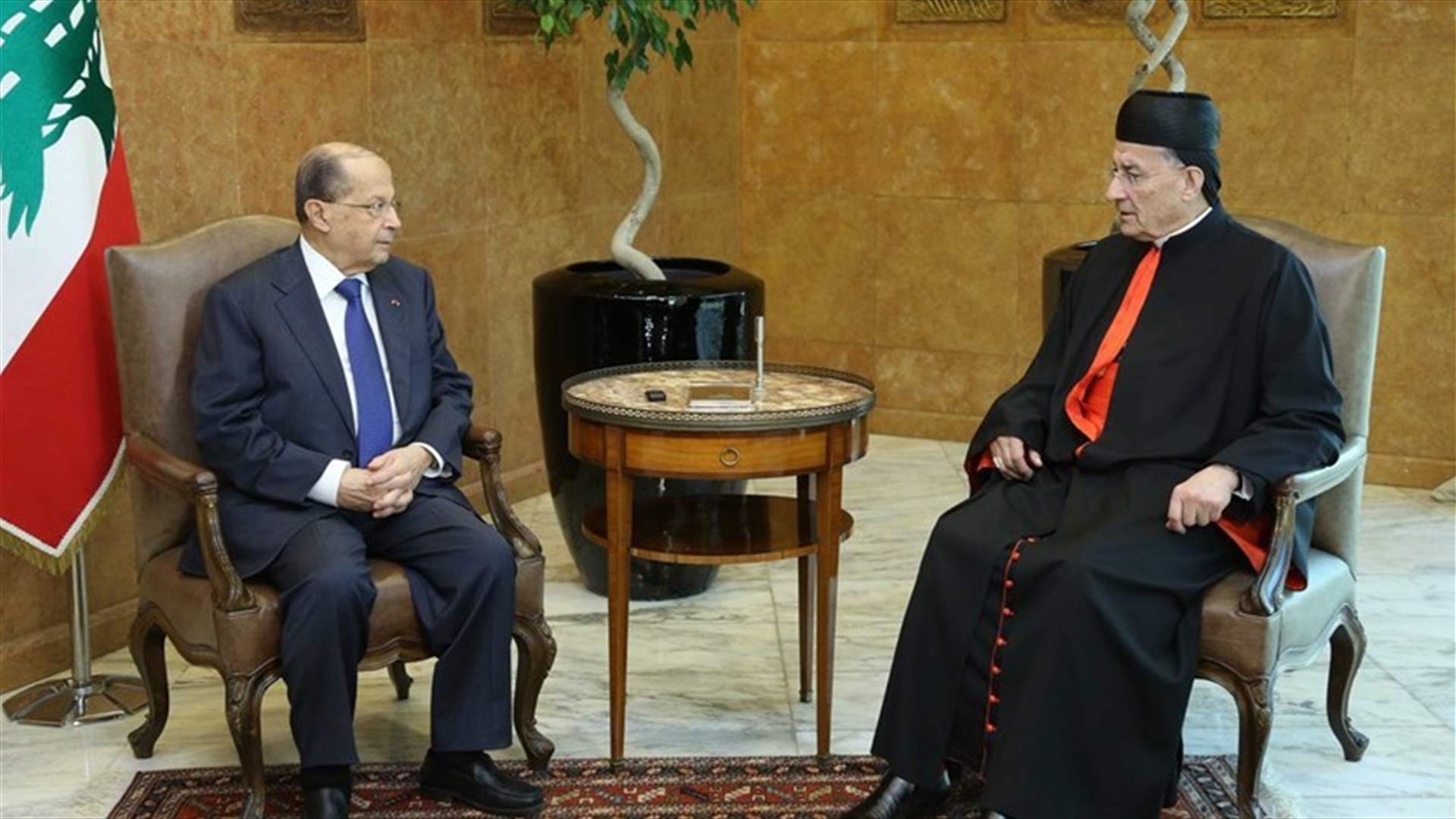 President Aoun meets Patriarch Rai in Baabda
