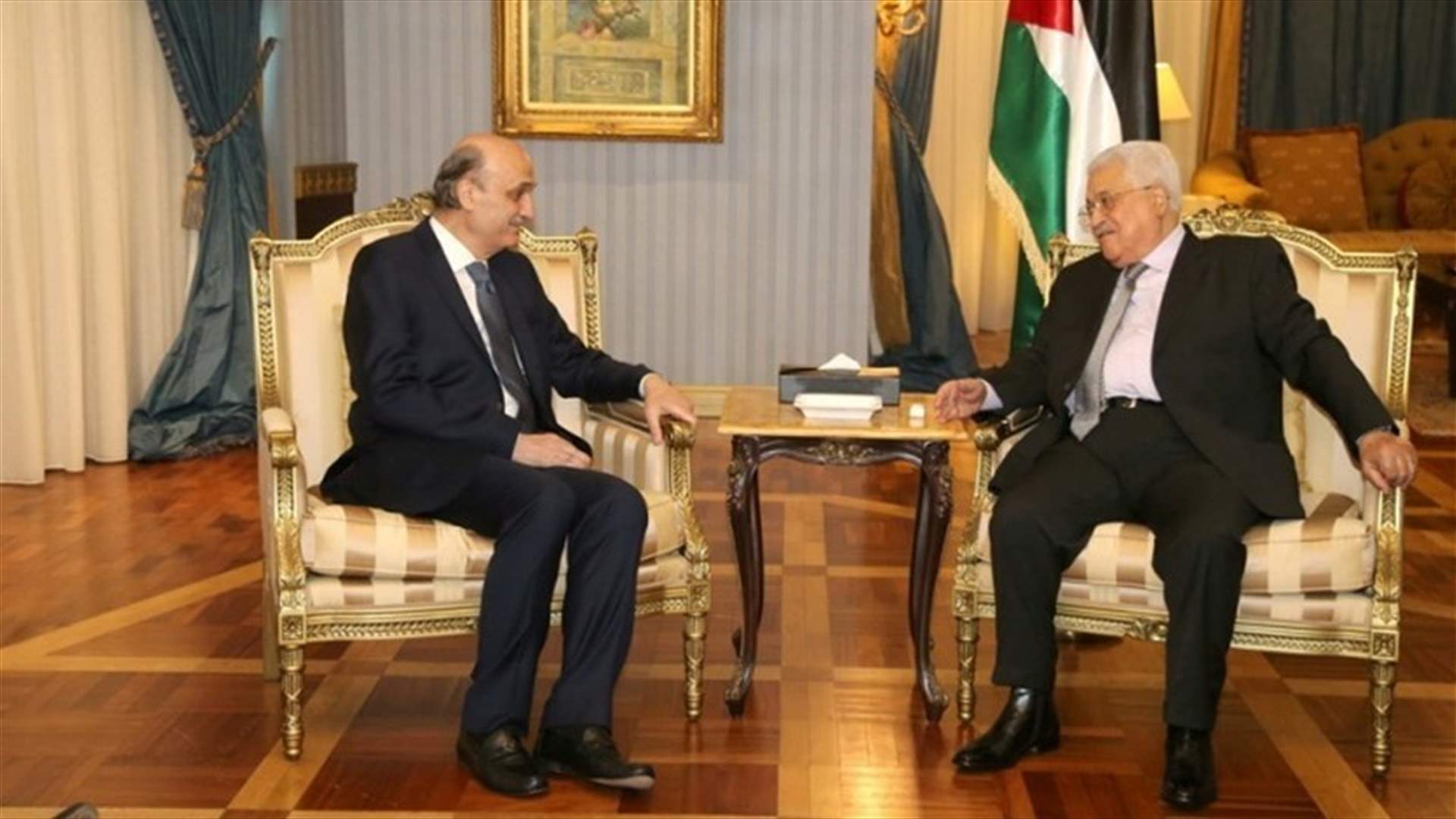 LF leader Geagea meets President Abbas