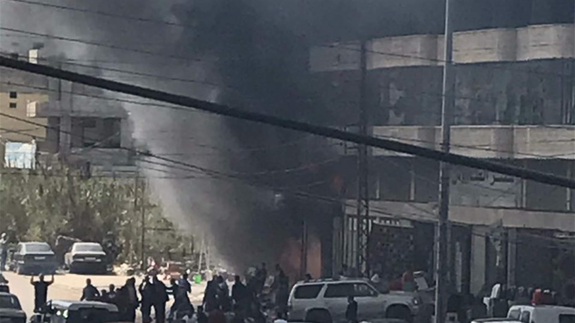 بالصور- حريق كبير في محل للالعاب النارية في المحمرة