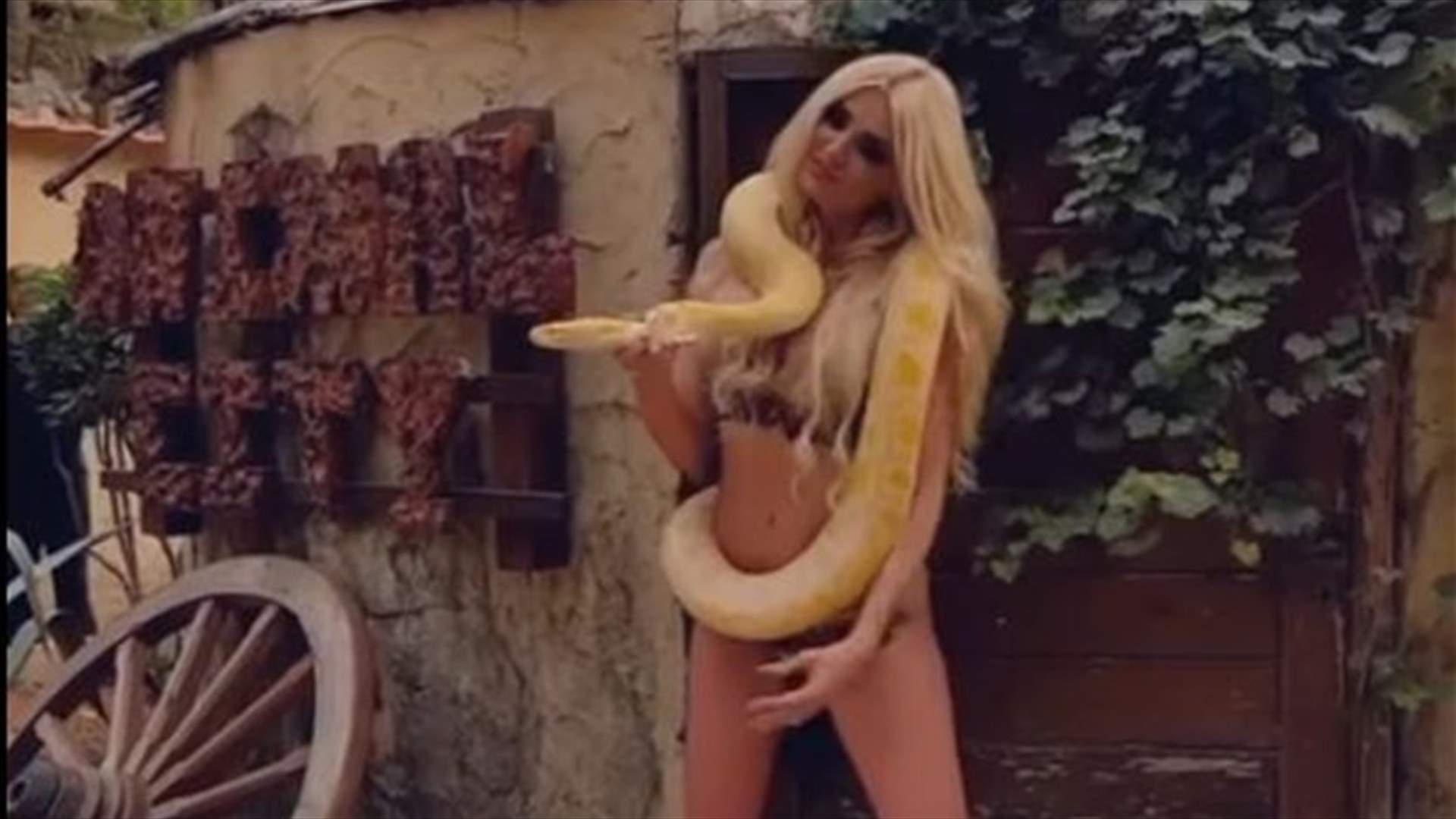 بالفيديو: هل كسرت ميريام كلينك تعهّدها بالبكيني والأفعى.. او تعرّضت للقرصنة؟