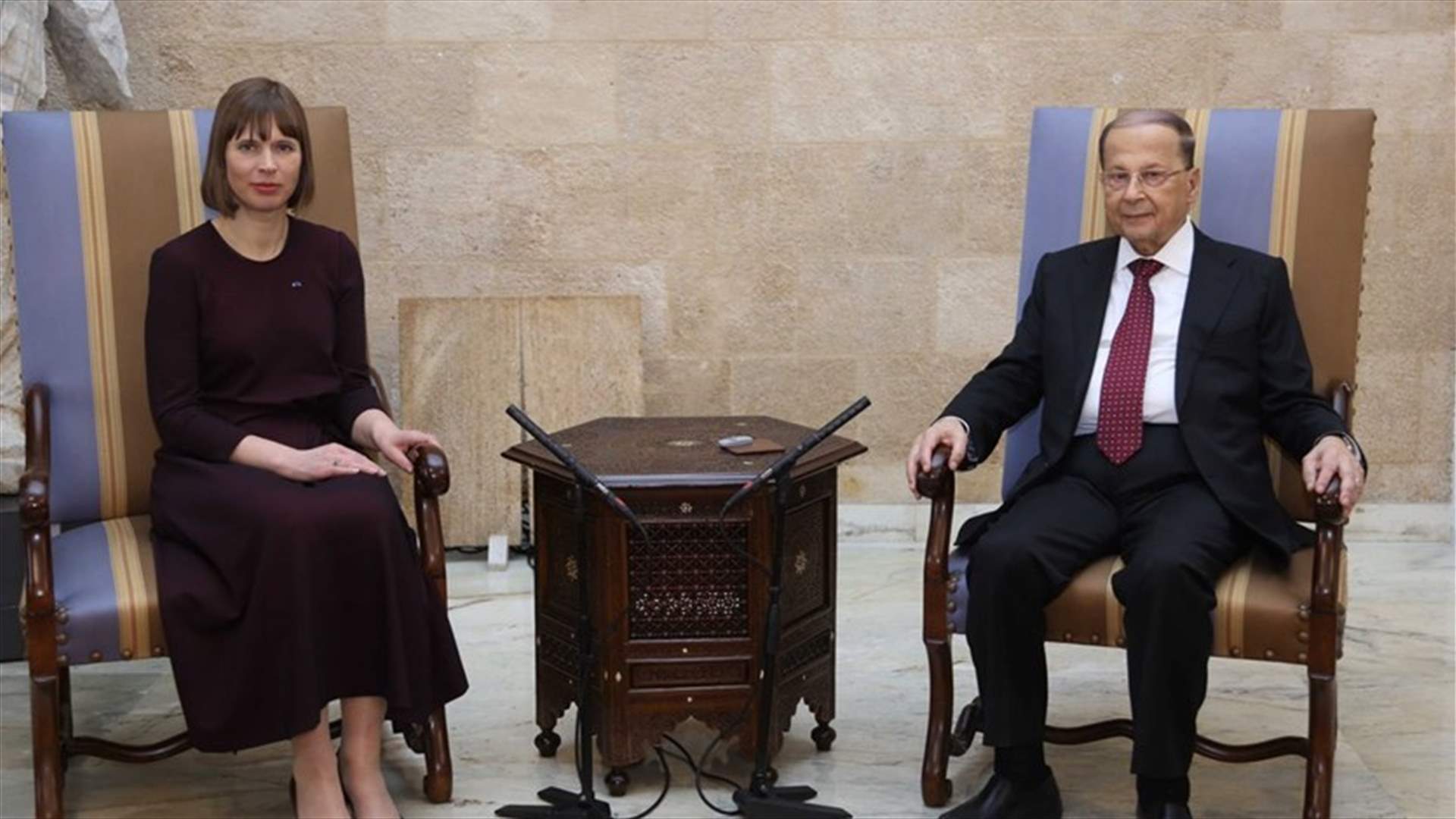 President Aoun meets with Estonian counterpart in Baabda