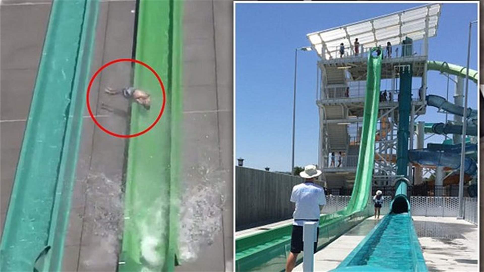 بالفيديو: طفل طار عن الزحليقة المائية بطريقة صادمة... إليكم ما حصل معه!