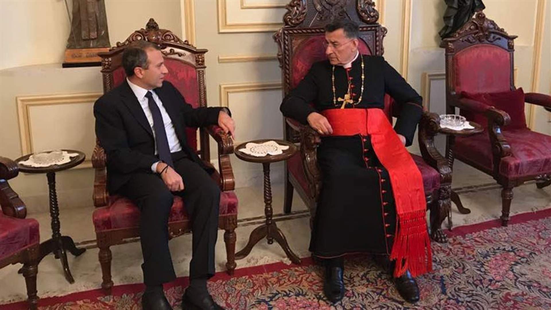 FM Bassil meets with Patriarch Rai in Bkerke