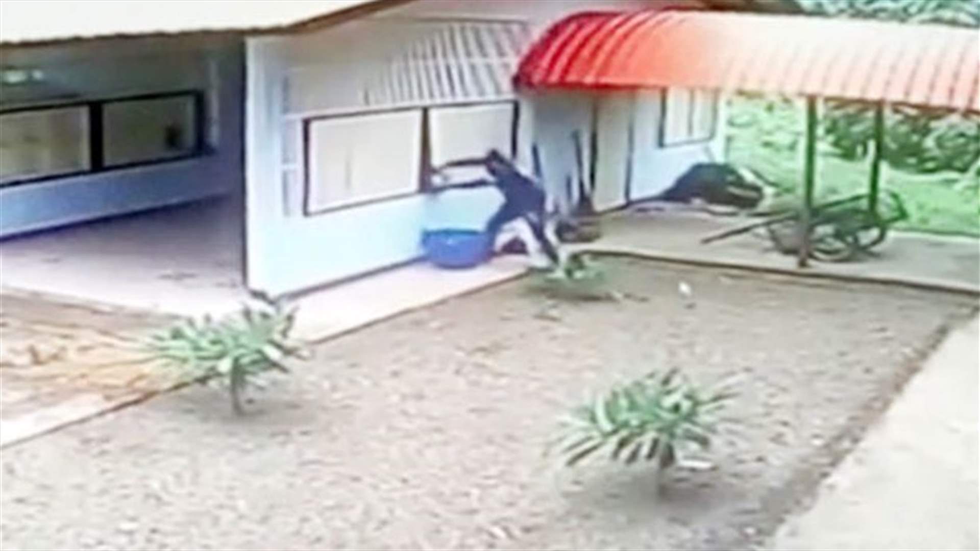 VIDEO - Idiotic Thief Breaks Into Garage Window, Then Realizes There Are No Doors