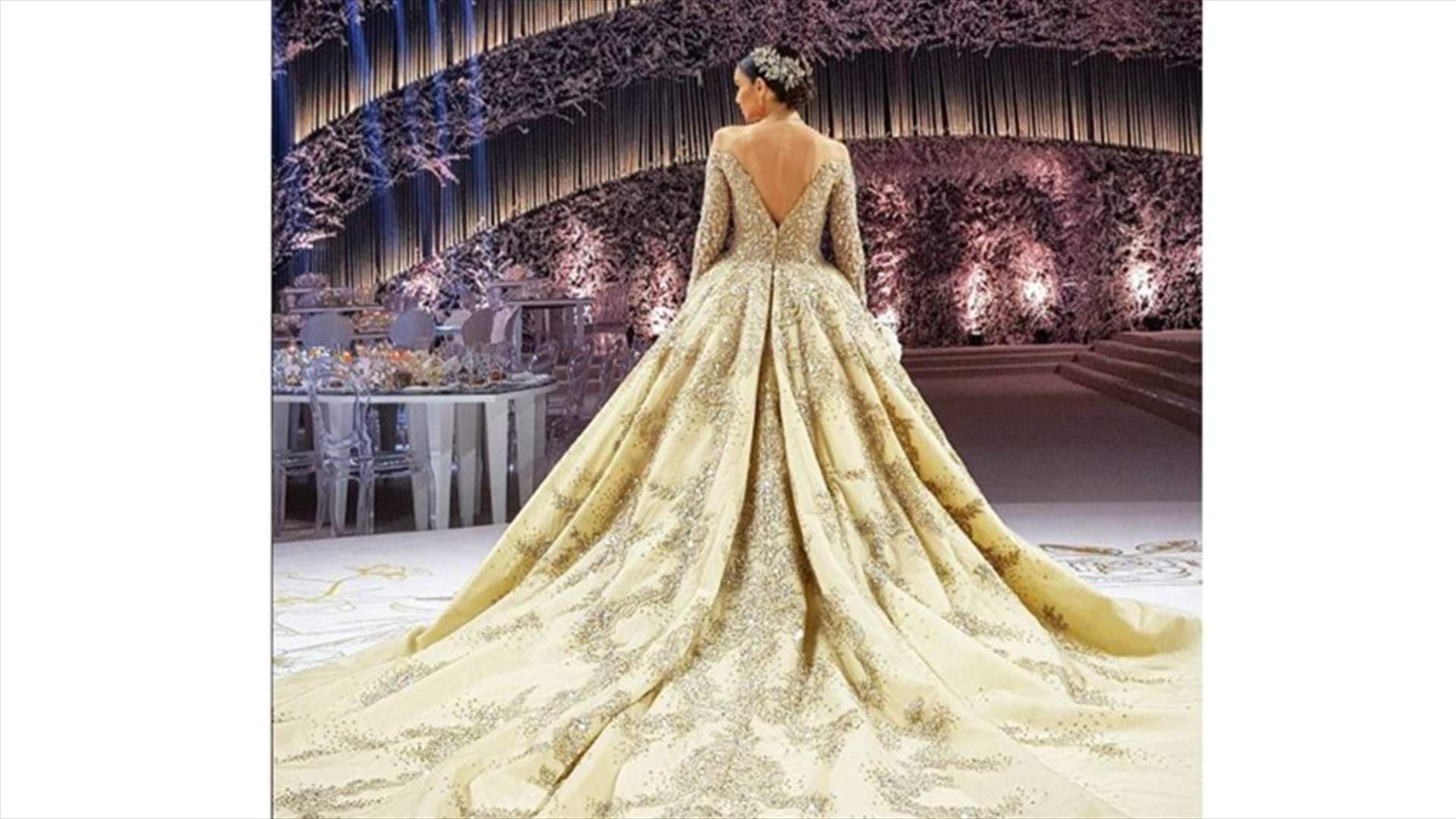 عروس لبنانية تصبح حديث رواد الانترنت... شاهدوا فستانها وحفل زفافها!
