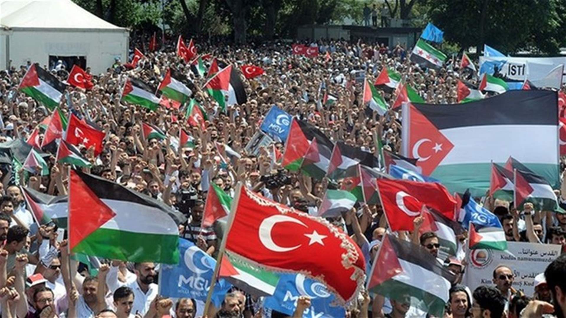 Thousands rally in Istanbul against Israel's Al-Aqsa mosque measures