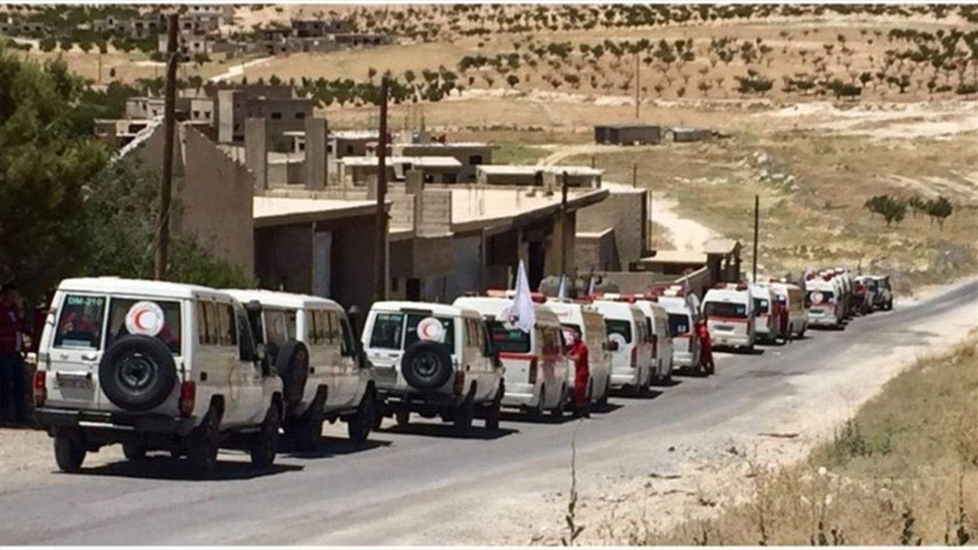 بالصور- انطلاق حافلات مسلحي النصرة وعائلاتهم نحو فليطة