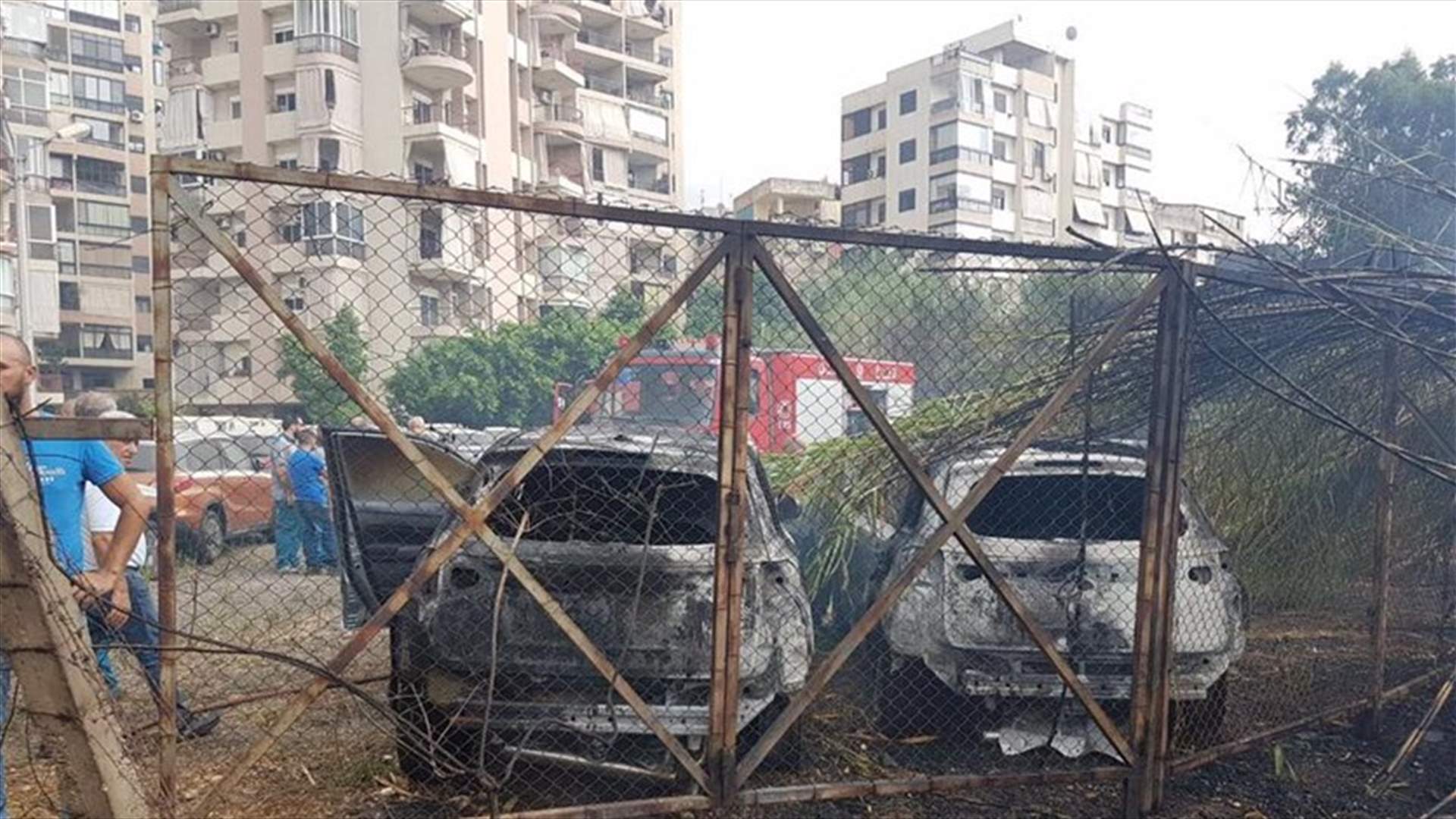 بالصور - احتراق 8 سيارات في الجديدة